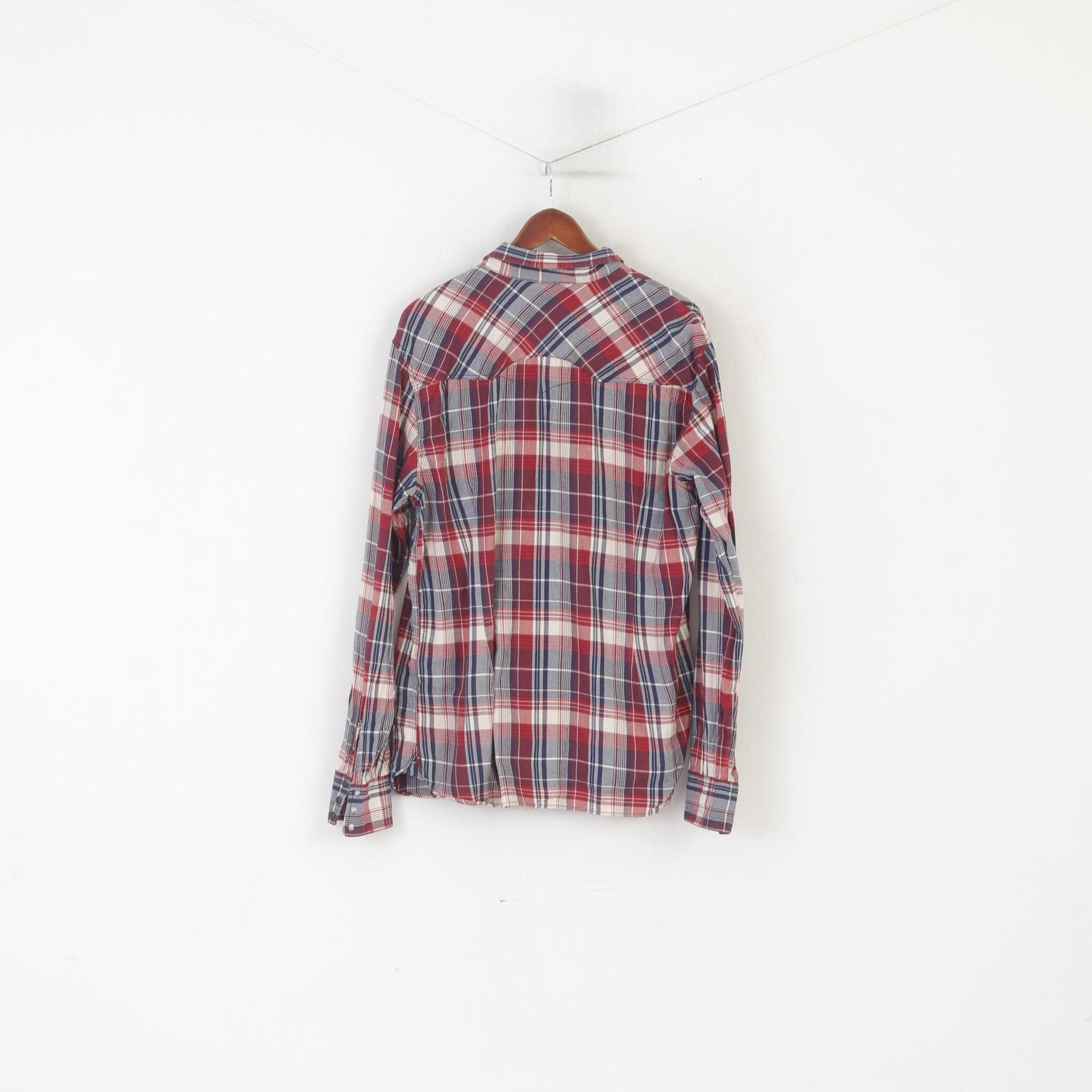 Levi's Levi's Men XXL Casual Shirt Maroon Check Cotton 9523 Size US XXL / EU 58 / 5 - 8 Thumbnail