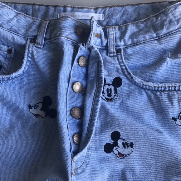 Zara Zara Mickey Mouse denim shorts Grailed