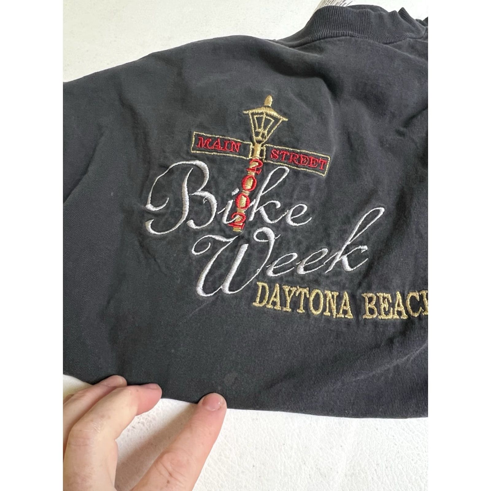 Vintage VINTAGE CHAMP Shirt Mens L Black 2002 Daytona Beach Bike Week Embroidered Distressed Logo 3D Eagle Hells Angels MC Modern Classic Poster Size US L / EU 52-54 / 3 - 3 Thumbnail