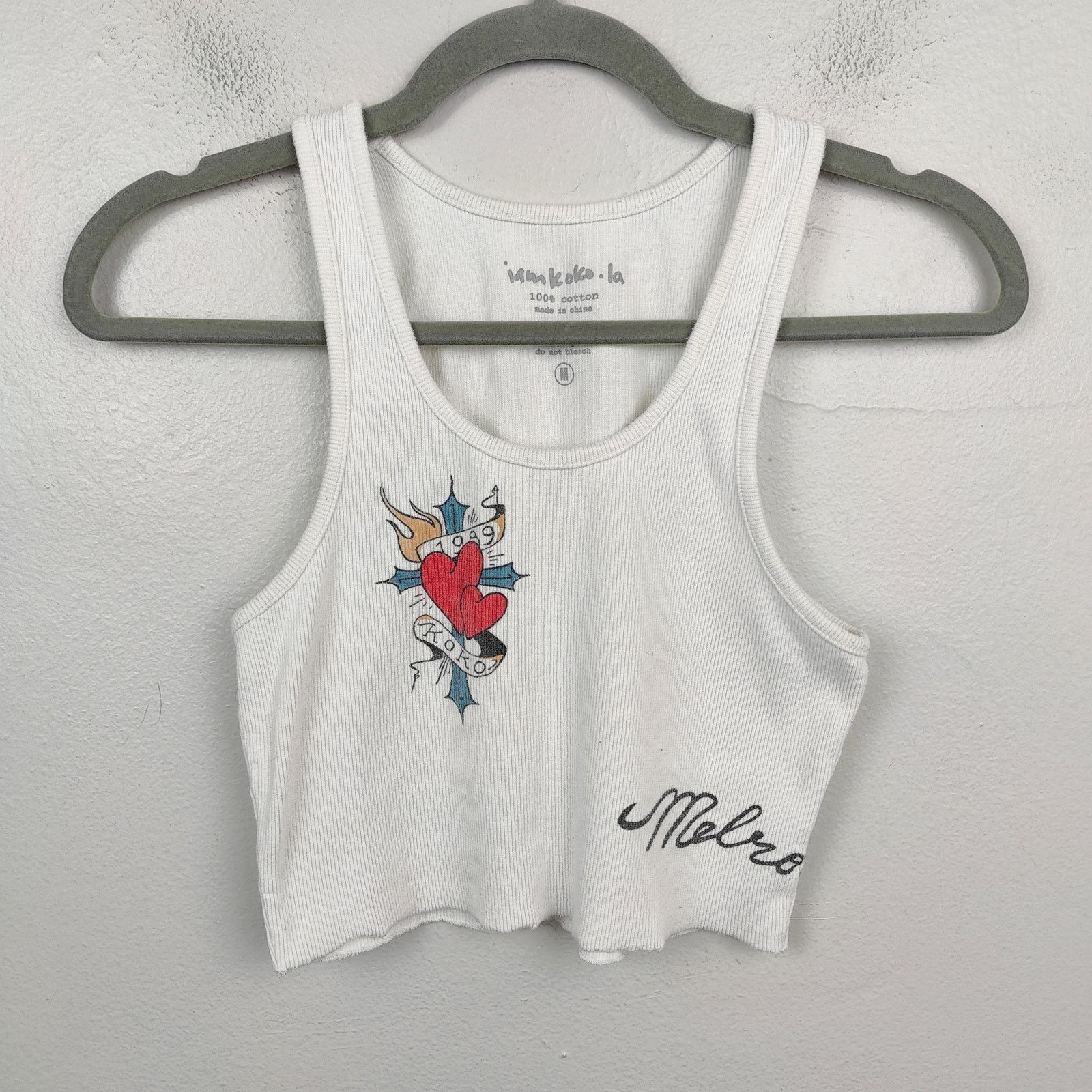 Other iamkoko.la Melrose Tank Top Womens Medium White Cropped Size M / US 6-8 / IT 42-44 - 1 Thumbnail