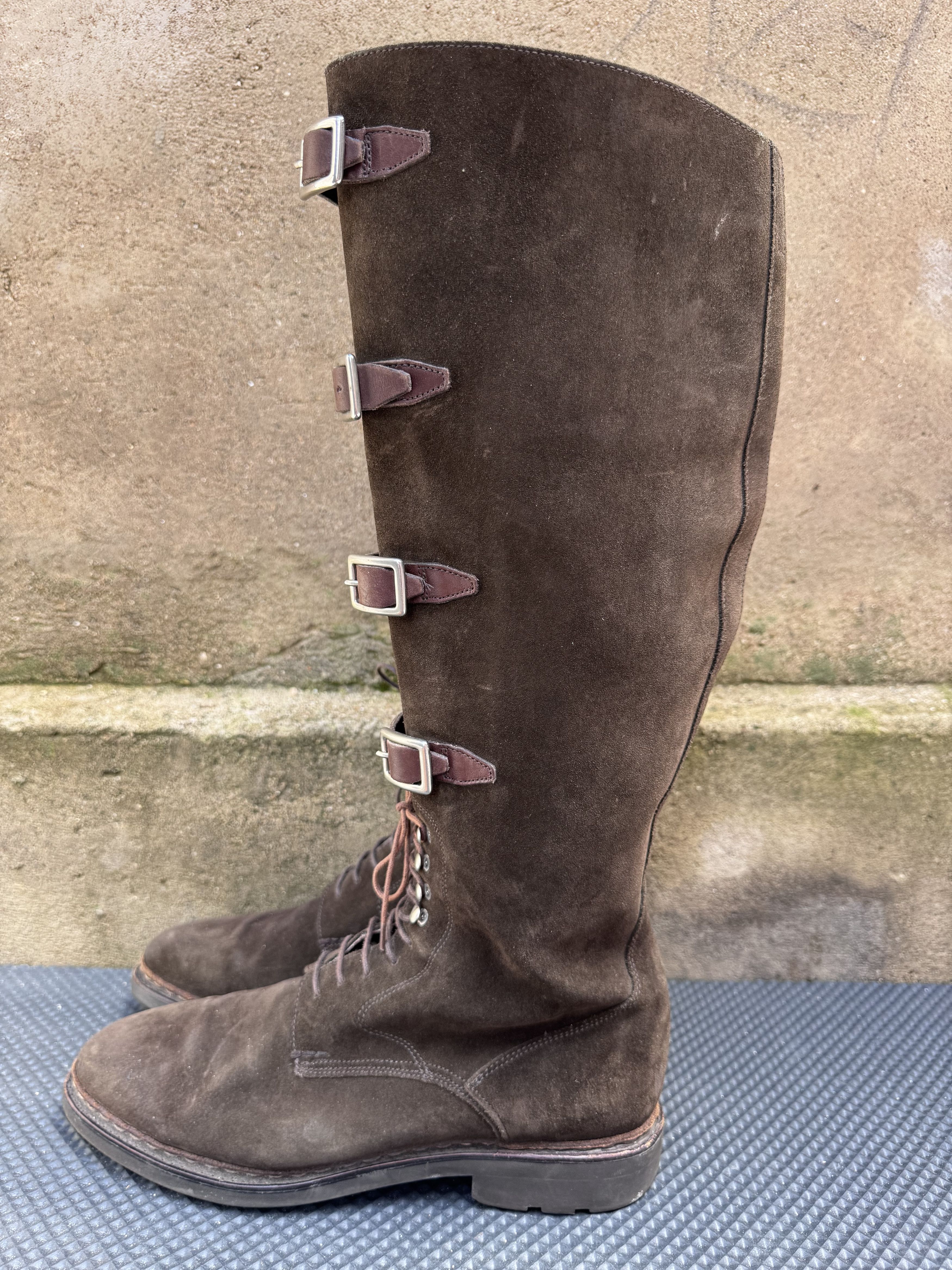 Heschung RARE Heschung Suede Tall Knee High Riding Equestrian Buckle Size US 8.5 / IT 38.5 - 4 Thumbnail