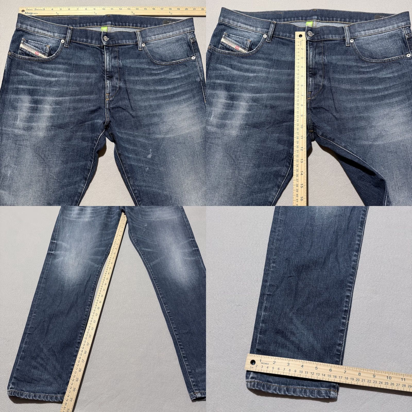 Diesel Diesel Jeans Mens Blue Denim Stretch Mid Rise Slim Fit Straight - 40x31 - D-Strukt - 5-Pocket Design - Button Zip - City Classic Size US 40 / EU 56 - 9 Thumbnail