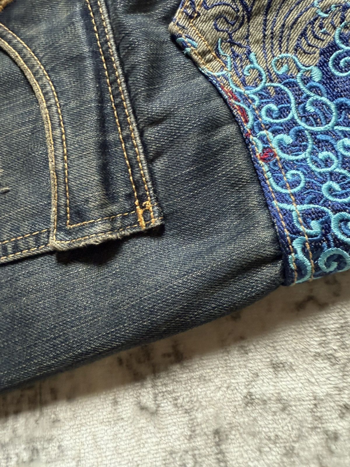 Japanese Brand Osaka Big Train Japan Over Stitch Boro Yakuza Jeans Size US 32 / EU 48 - 18 Thumbnail