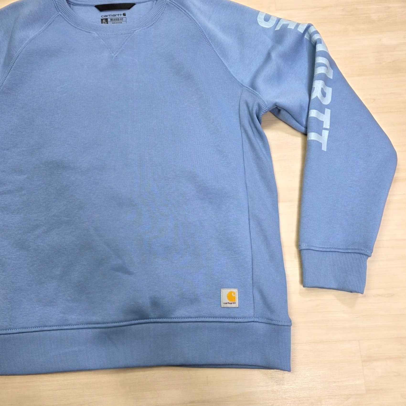 Carhartt Carhartt Relaxed Fit Crewneck Sweatshirt Light Blue Logo XL Sleeve Raglan Pullover Casual Workwear Activewear Unisex Adults Mens Womens Size XL / US 12-14 / IT 48-50 - 7 Thumbnail