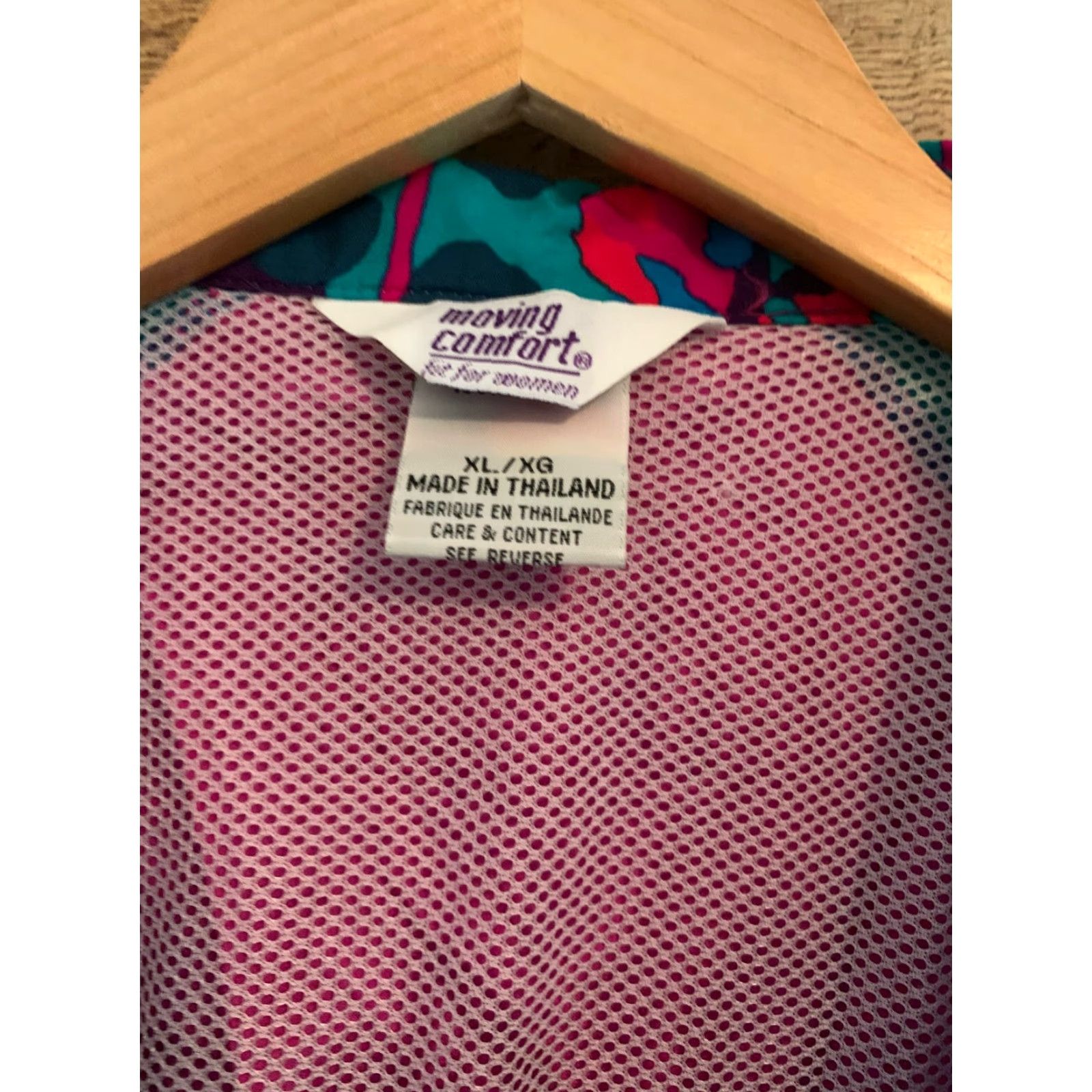 Altea VINTAGE Moving Comfort Womens Windbreaker Jacket XL Pink Teal Zip Size XL / US 12-14 / IT 48-50 - 3 Thumbnail