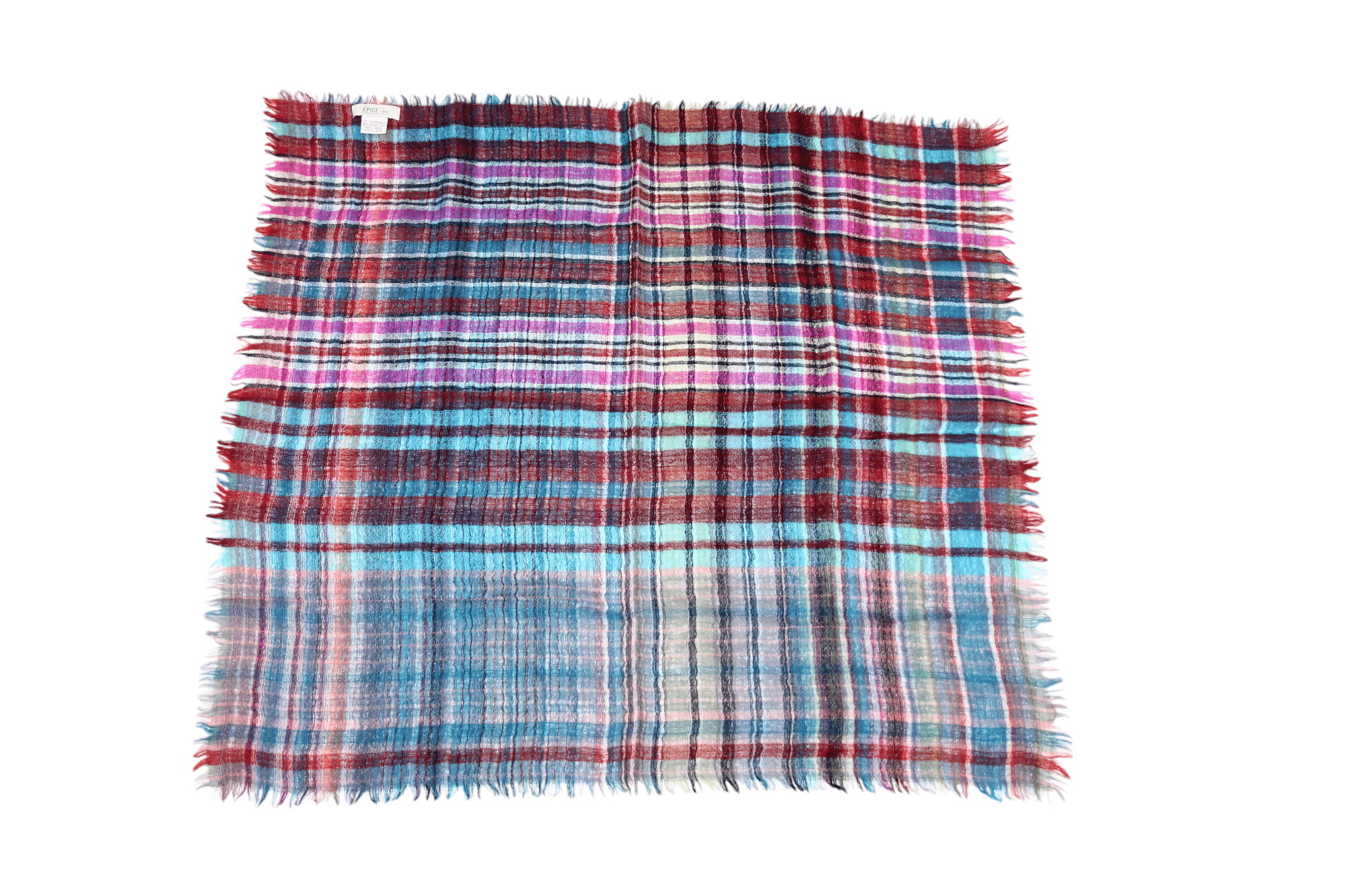 Designer × Vintage VTG Epice Copenhague - Paris Plaid Woven Scarf 70x70cm Size ONE SIZE - 5 Thumbnail