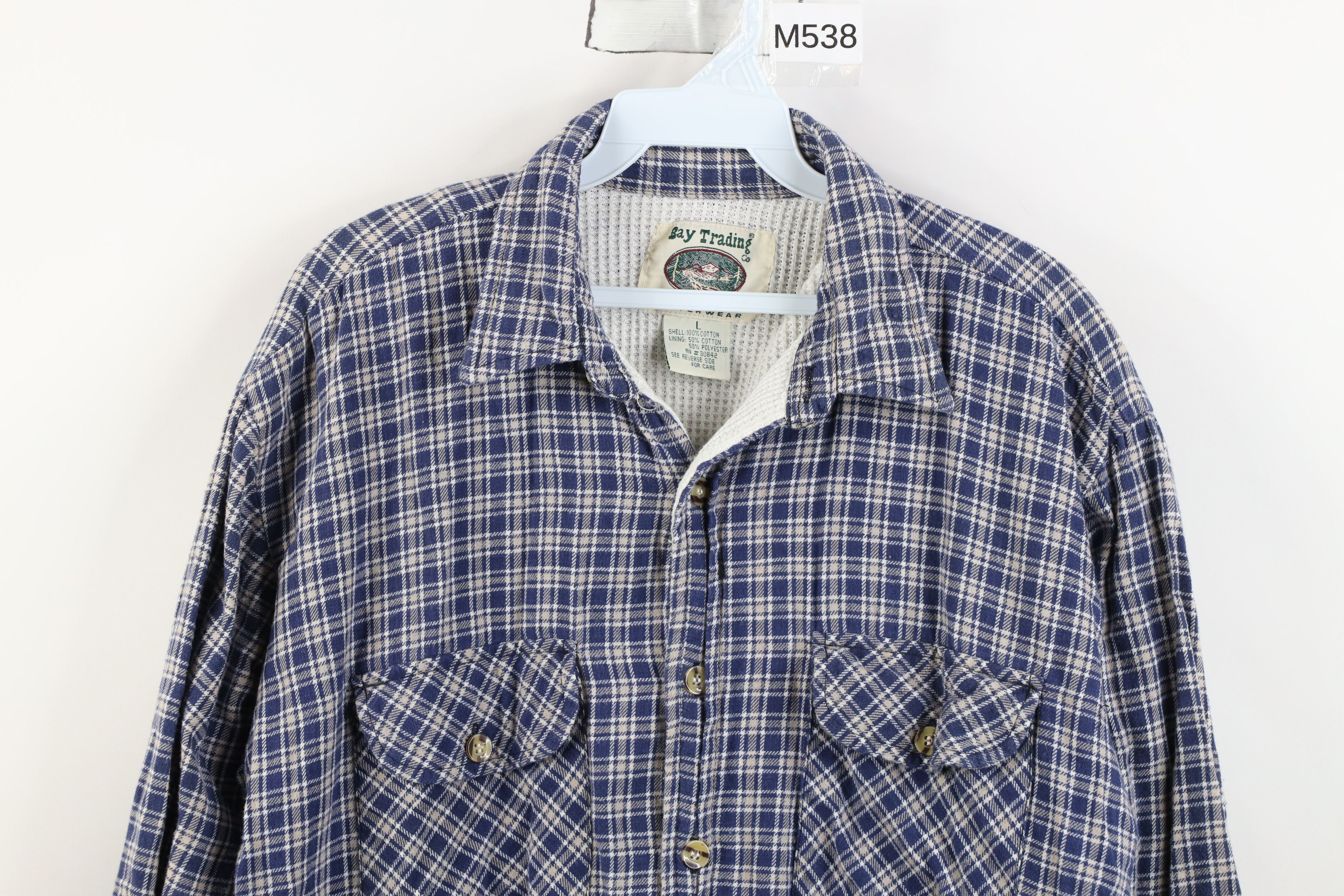 Vintage Vintage 90s Streetwear Waffle Lined Flannel Shirt Jacket Size US L / EU 52-54 / 3 - 2 Thumbnail