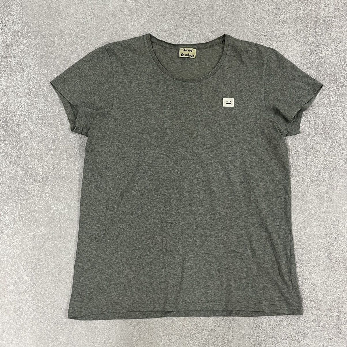 Acne Studios Grey Acne Studios cotton tee t-shirt with white logo Size S / US 4 / IT 40 - 1 Thumbnail