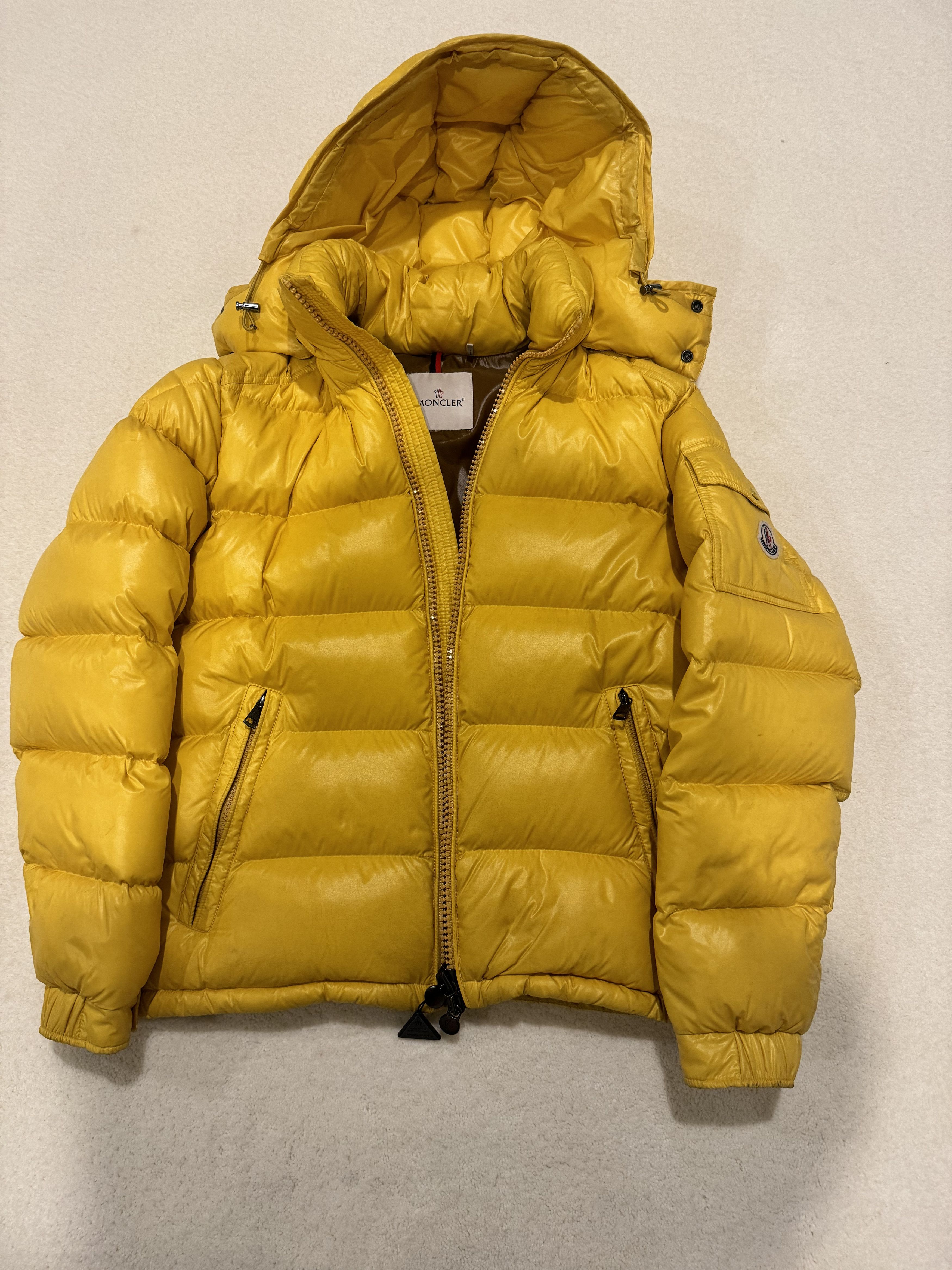 image of Moncler Maya Coat in Yellow, Men's (Size Small)