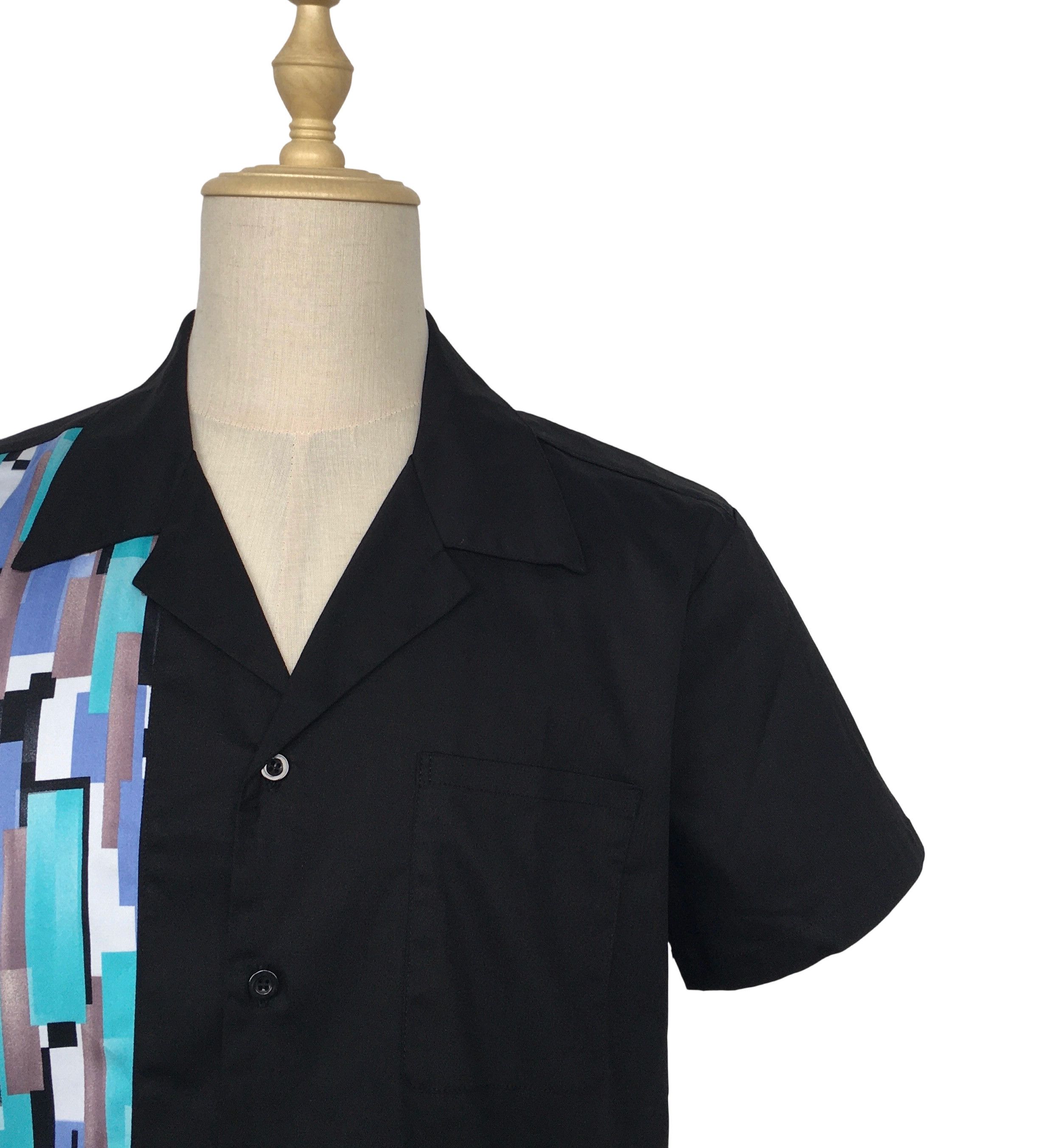 Other Black Contrast Mosaic Casual Summer Shirts Size US XL / EU 56 / 4 - 6 Thumbnail