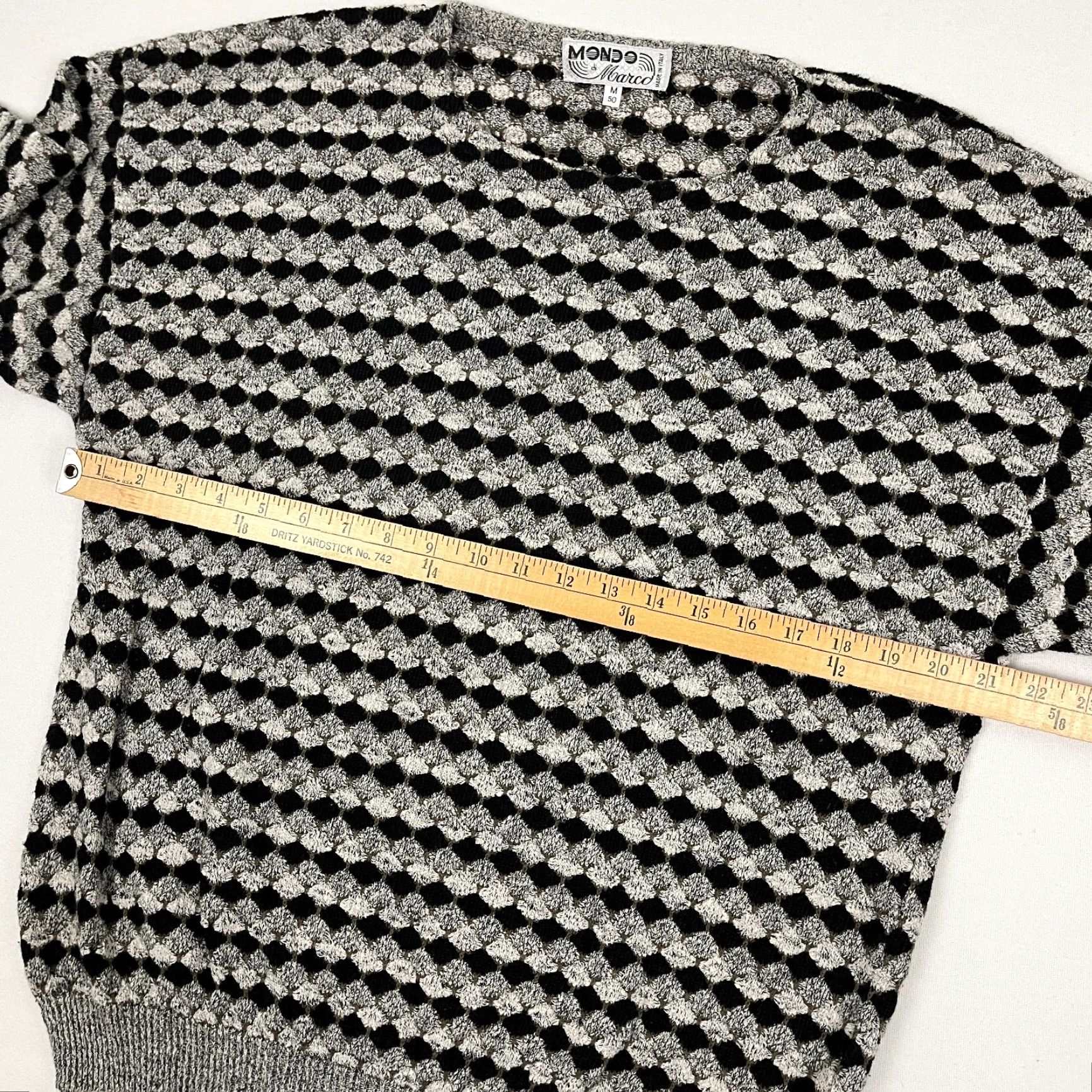 Vintage VINTAGE Mondo Di Marco Sweater Mens M Black Gray Geometric Grandpa Crewneck Jumper 90s Mens Size US M / EU 48-50 / 2 - 5 Thumbnail