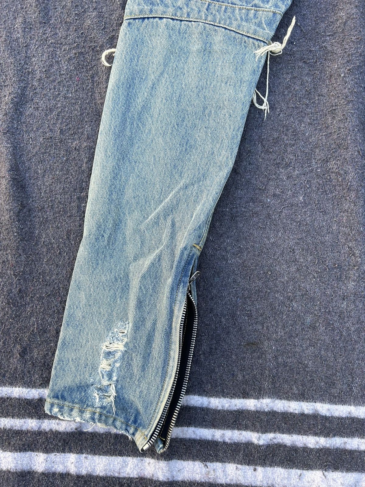 Designer × Japanese Brand HarderStore Distressed Italian Selvedge Denim Size US 34 / EU 50 - 8 Thumbnail