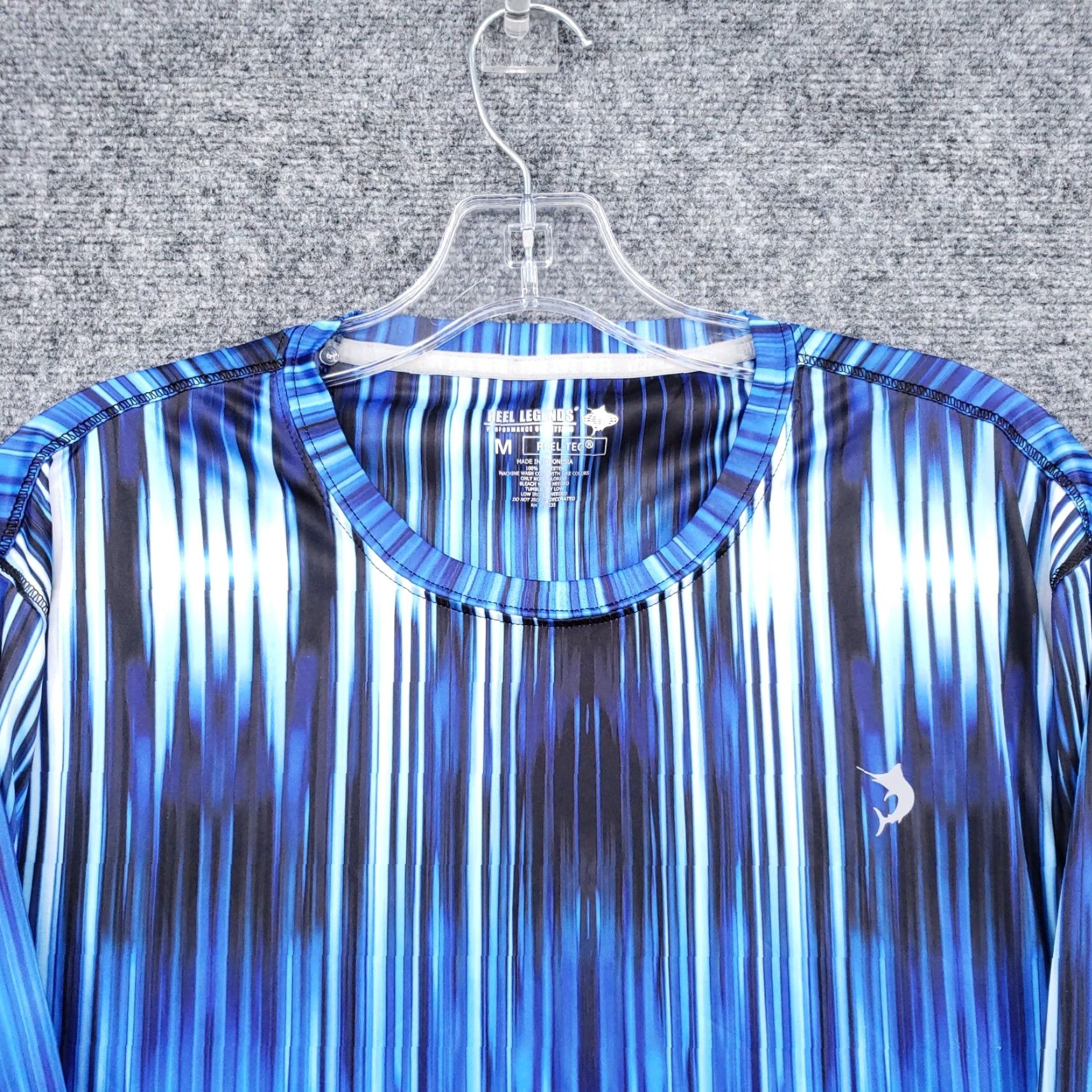 Vintage Reel Legends T-Shirt Men M Medium Blue Reel-Tec Pullover Striped Fishing Outdoor Size US M / EU 48-50 / 2 - 4 Thumbnail