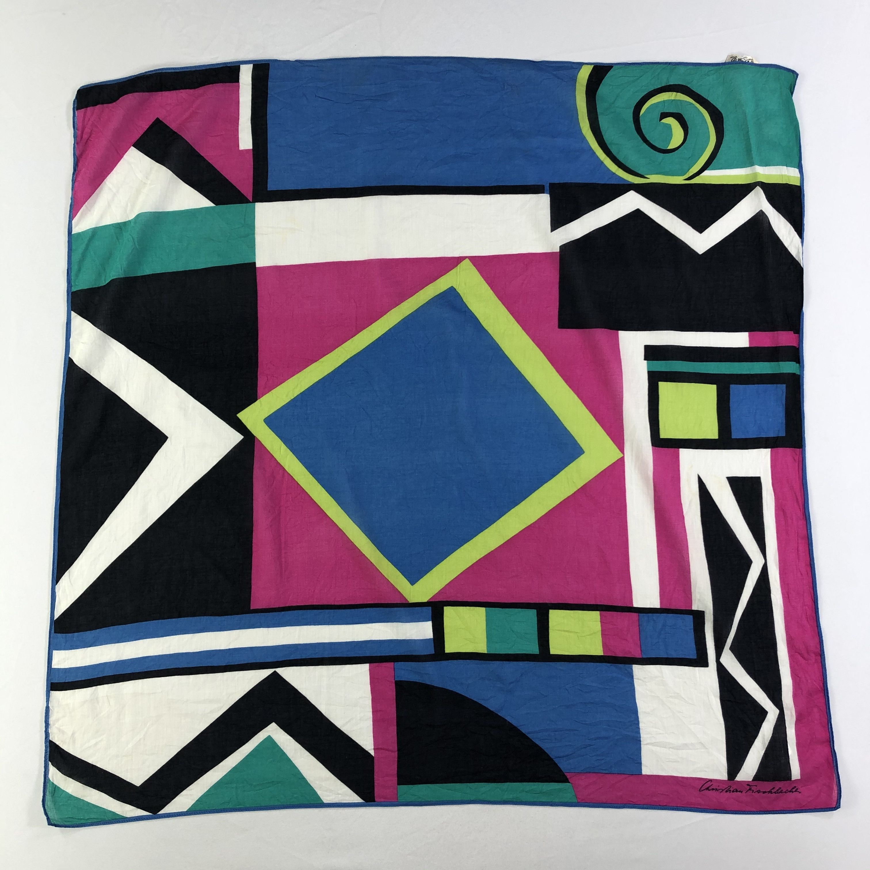 Vintage Vintage Christian Fischbacher Silk Scarf Size ONE SIZE - 2 Thumbnail