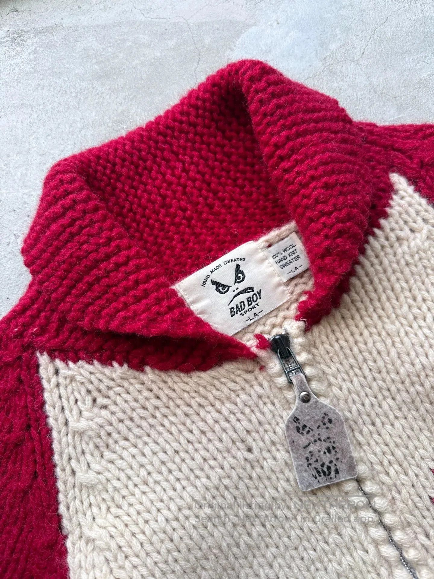 Vintage Vintage 90s BadBoy Wool Cardigan. Size US L / EU 52-54 / 3 - 3 Thumbnail