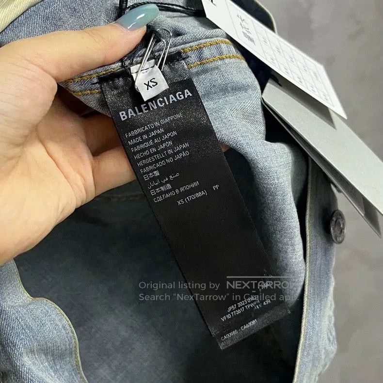 Balenciaga Balenciaga Blue Denim Jacket with Print. Size US XS / EU 42 / 0 - 3 Thumbnail