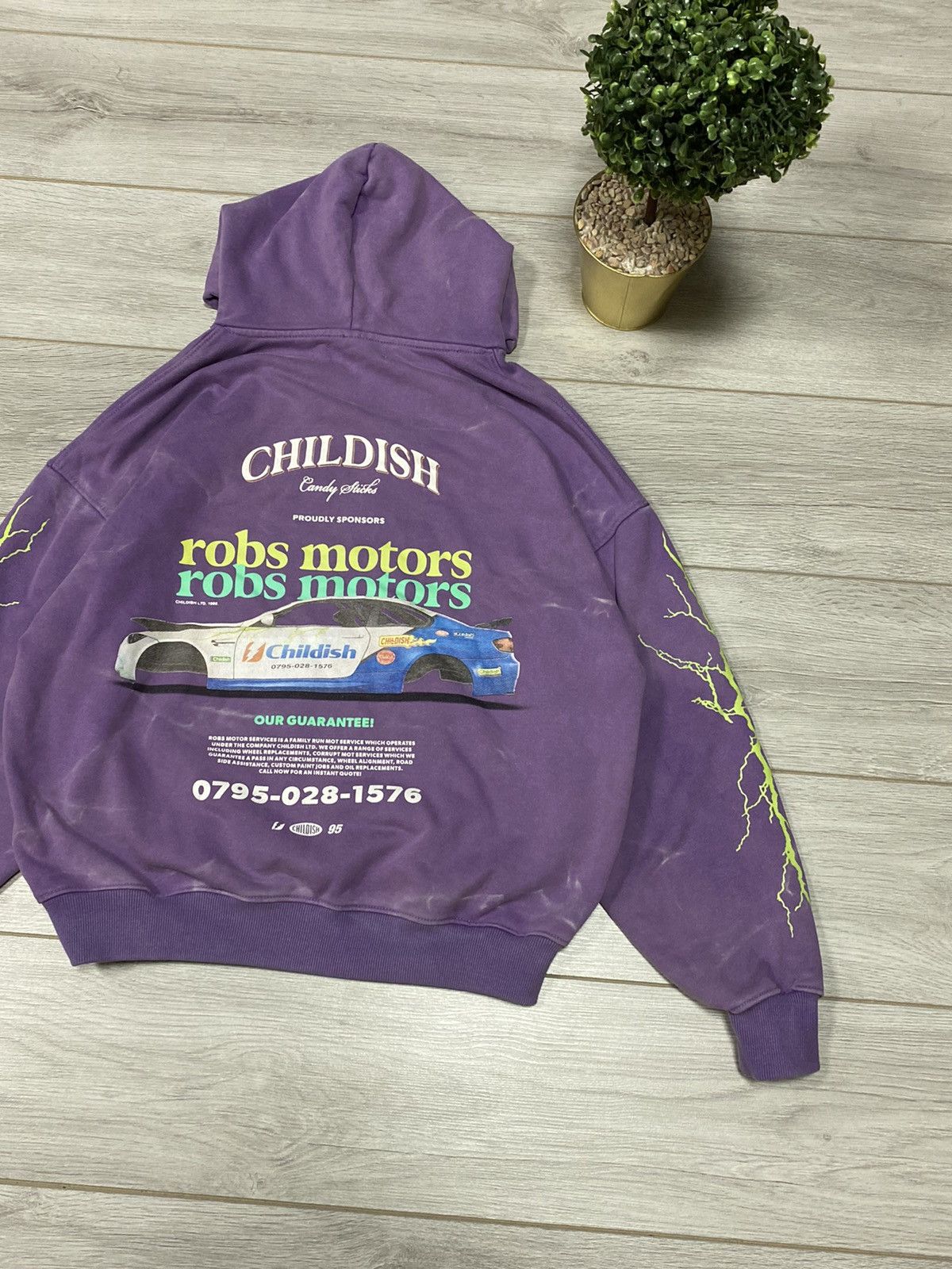 Vintage Childish Robs Motors car 90s Purple Hoodie Big Logo Racing Size US S / EU 44-46 / 1 - 9 Thumbnail