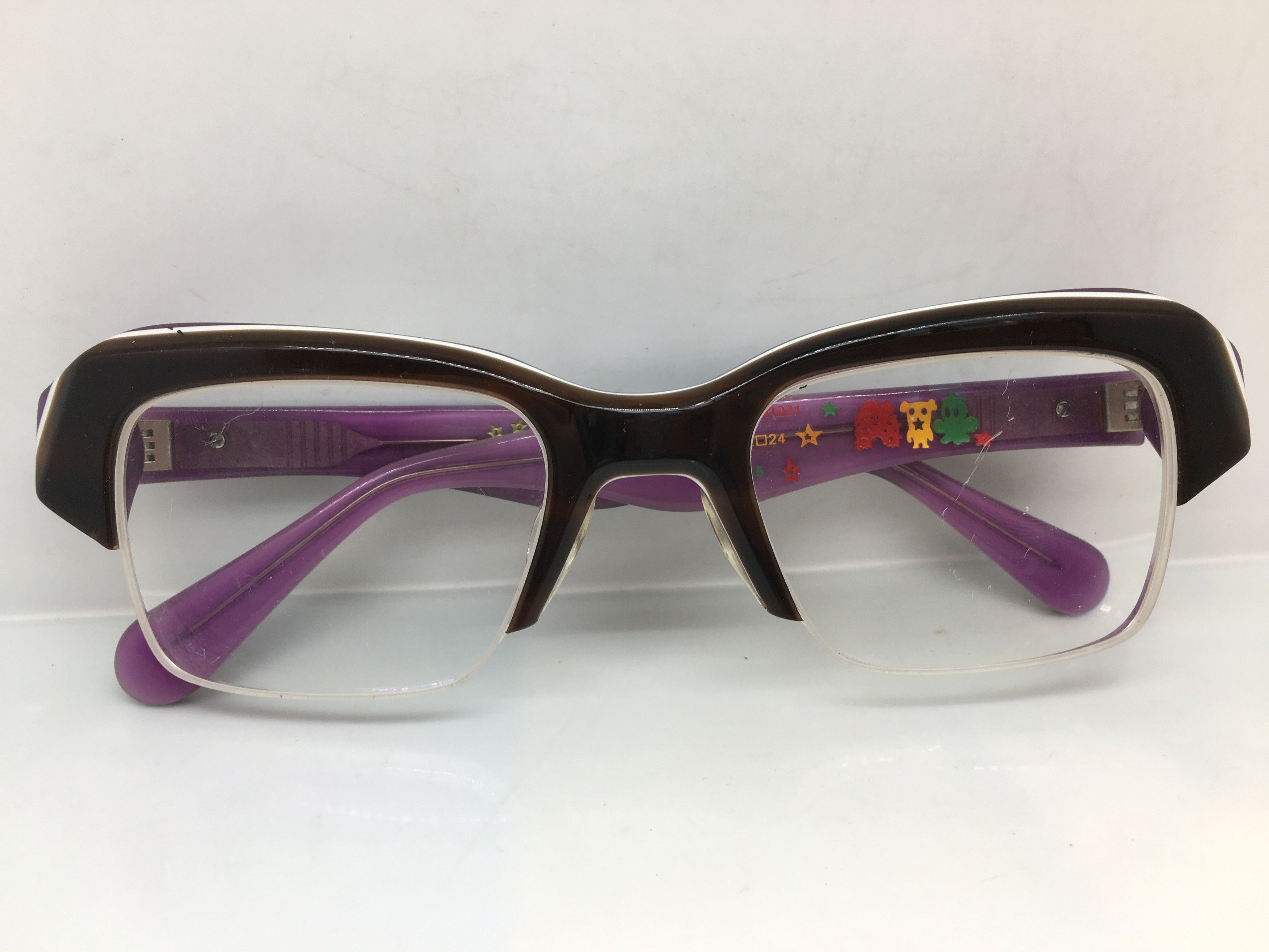 Vintage Vintage HUMAN SKULL H1221 LAMINATE Half Ｒim Eyeglasses Size ONE SIZE - 1 Thumbnail