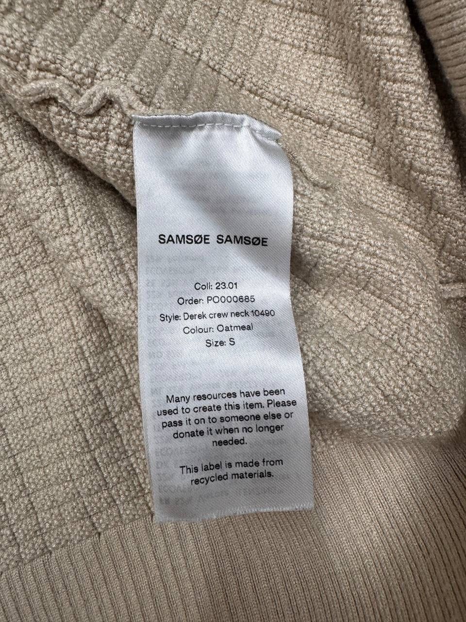 Samsoe Samsoe Samsøe Samsøe Men Cotton Knit Sweater Beige Crew Neck Size S Size US M / EU 48-50 / 2 - 5 Thumbnail