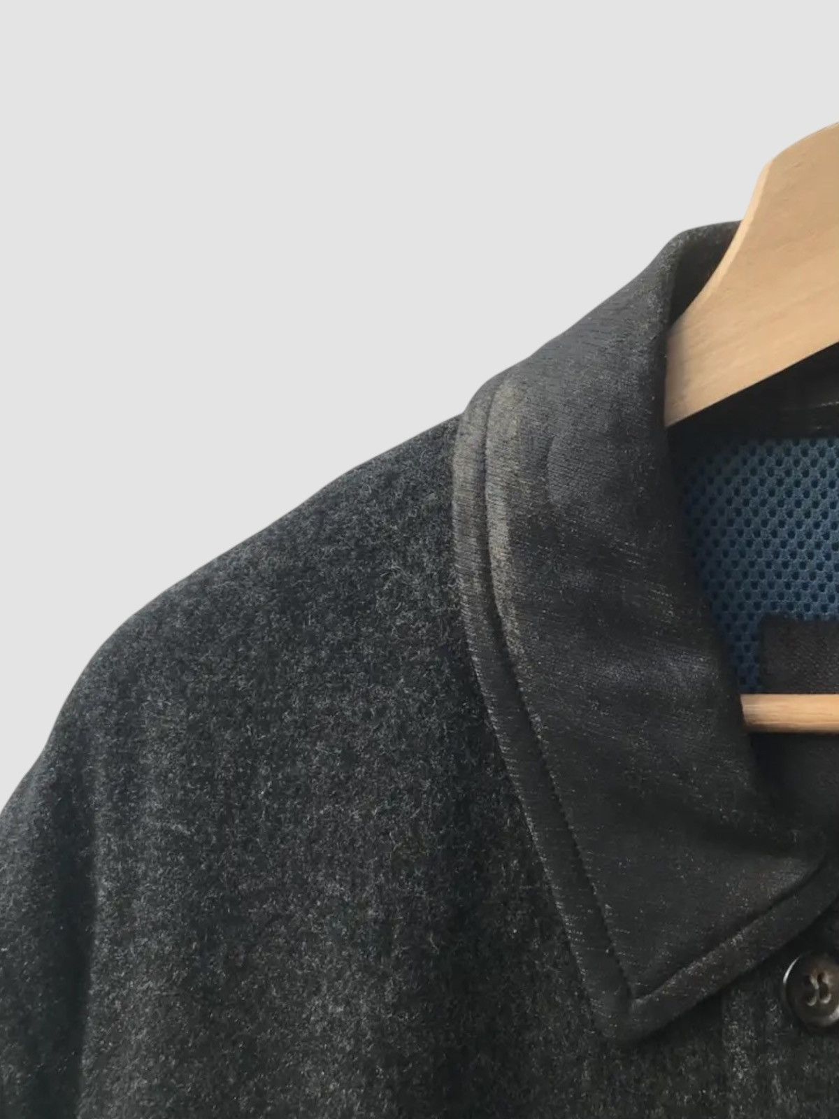 Comme des Garcons Homme Plus Archive AD1995 CdG Homme Plus Leather Collar Wool Coat Size US M / EU 48-50 / 2 - 8 Thumbnail