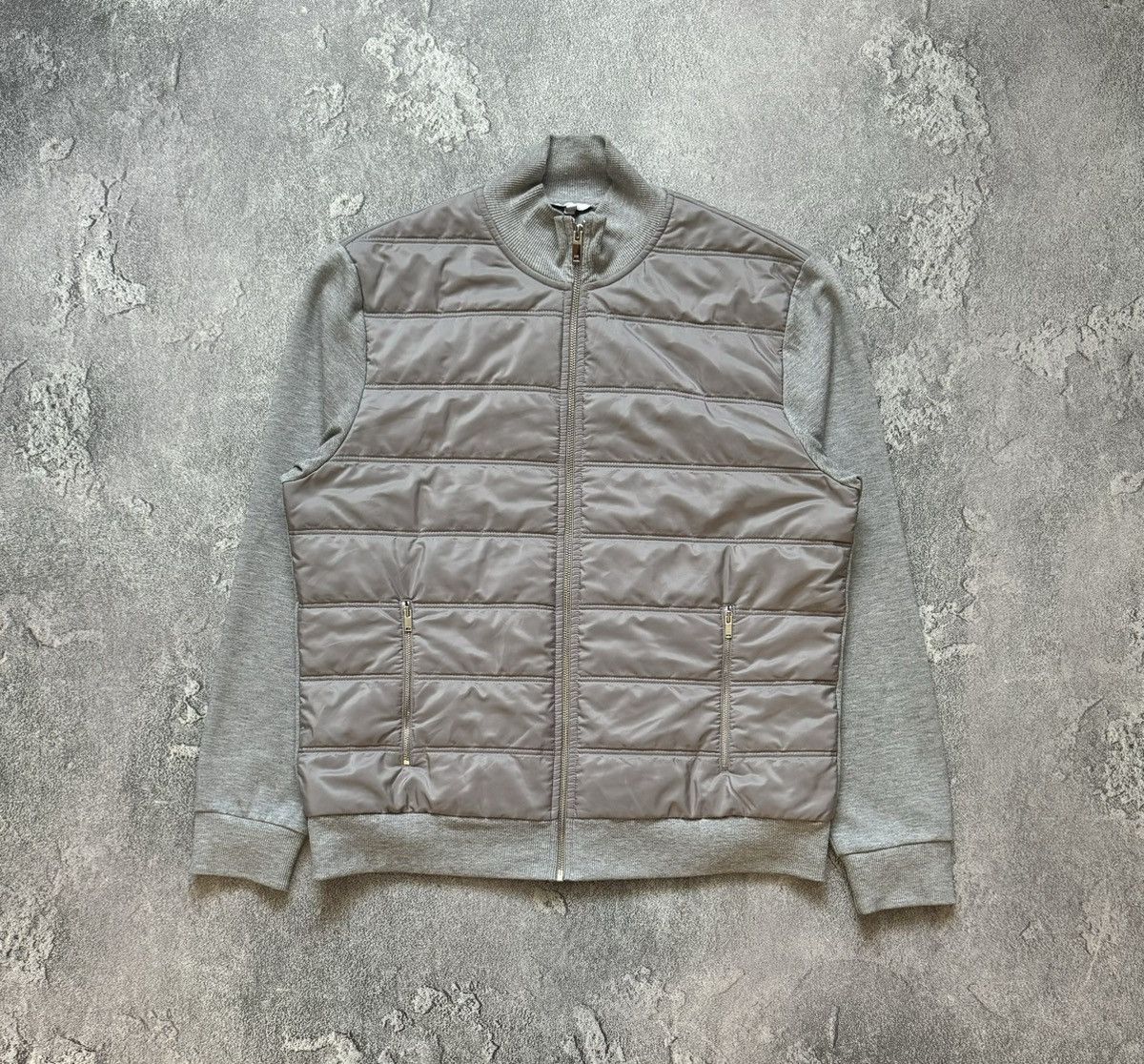 Reiss Reiss XL zip quilted gray jacket technical long sleeve Size US XL / EU 56 / 4 - 4 Thumbnail
