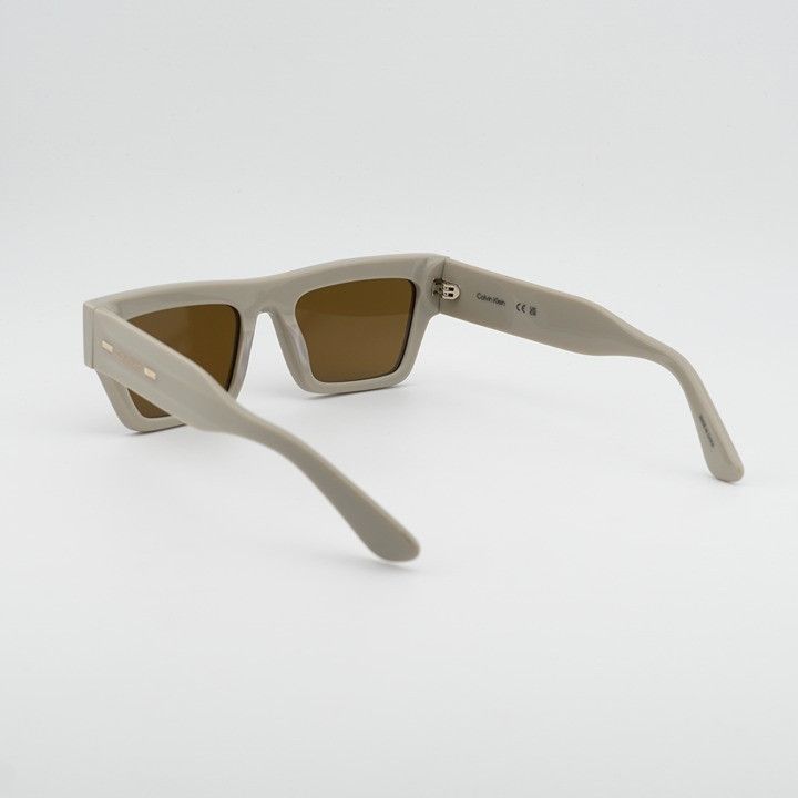 Calvin Klein Calvin Klein CK25510S 209 Unisex Sunglasses Beige Rectangle Size ONE SIZE - 4 Thumbnail