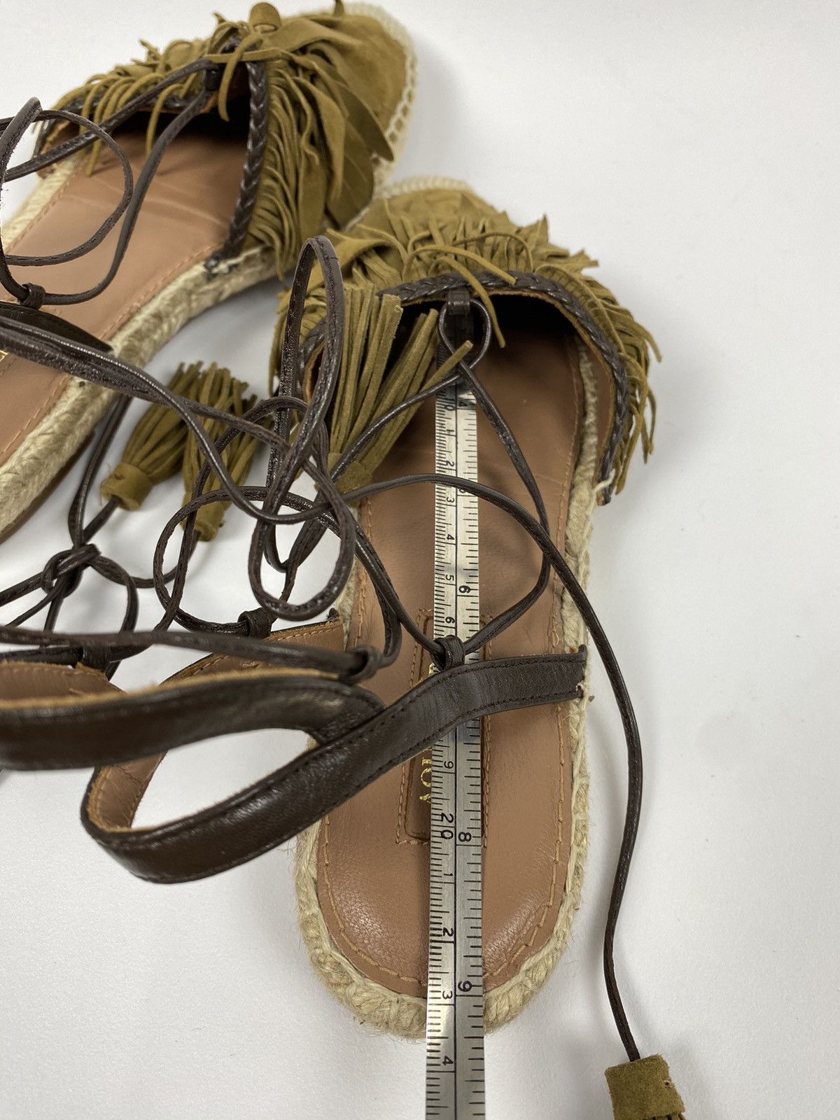 Aquazzura Aquazzura Pocahontas Fringed Suede Lace-Up Espadrille Flats Size US 7 / IT 37 - 13 Thumbnail