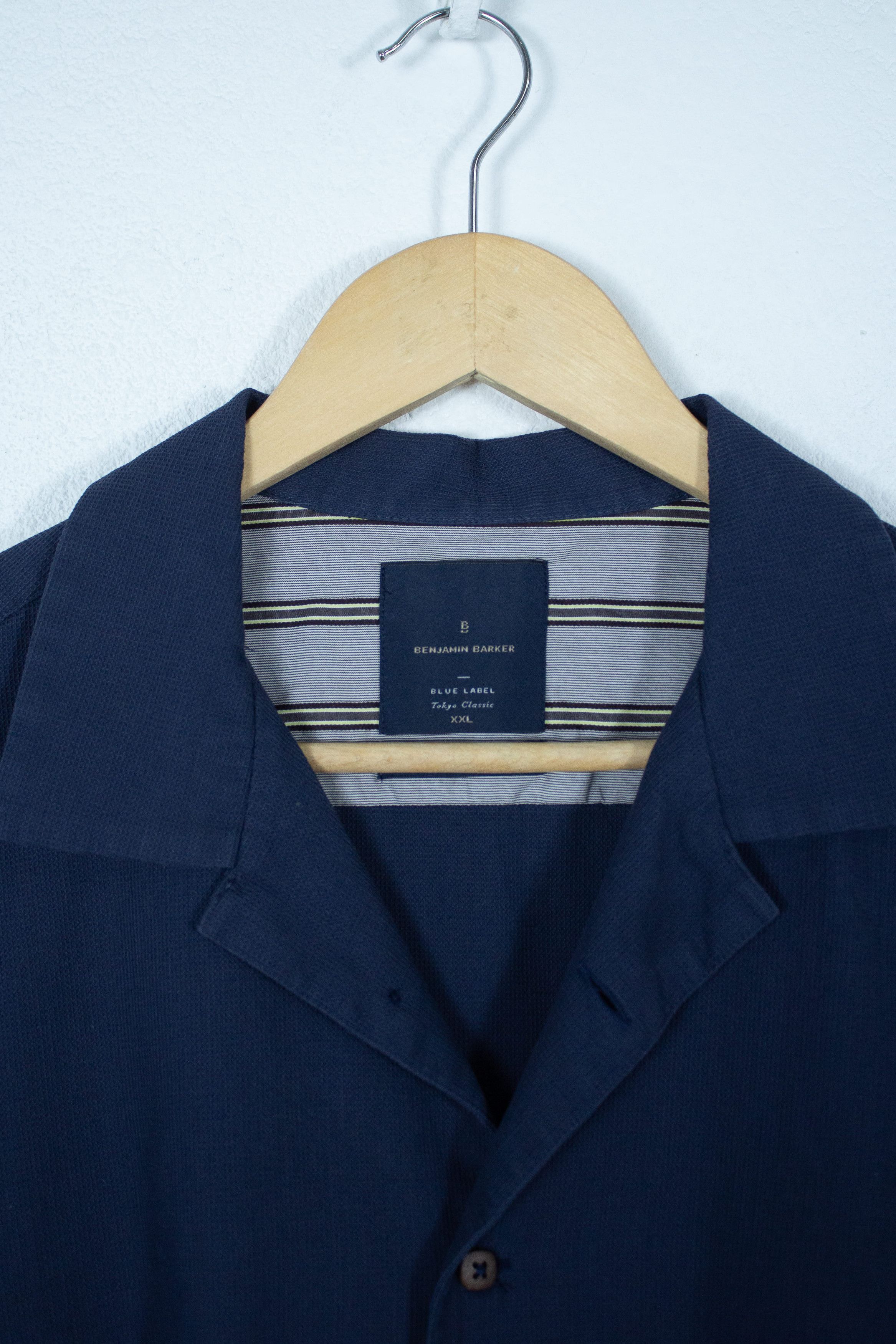 Japanese Brand Benjamin Barker Japan Blue Label Camp Collar Shirt Size US XXL / EU 58 / 5 - 2 Thumbnail