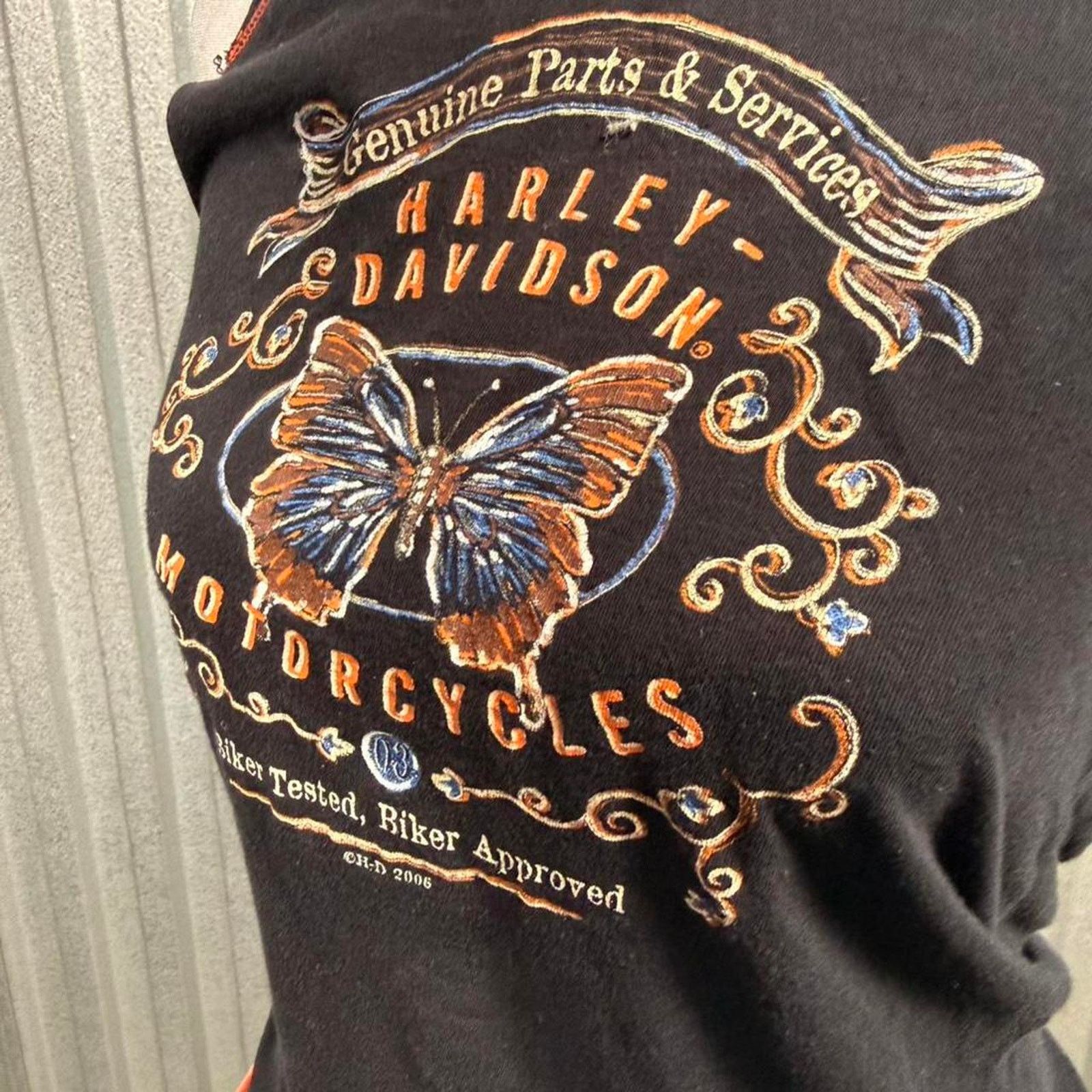 Harley Davidson Vintage Harley davidson black butterfly tank top Size S / US 4 / IT 40 - 2 Thumbnail
