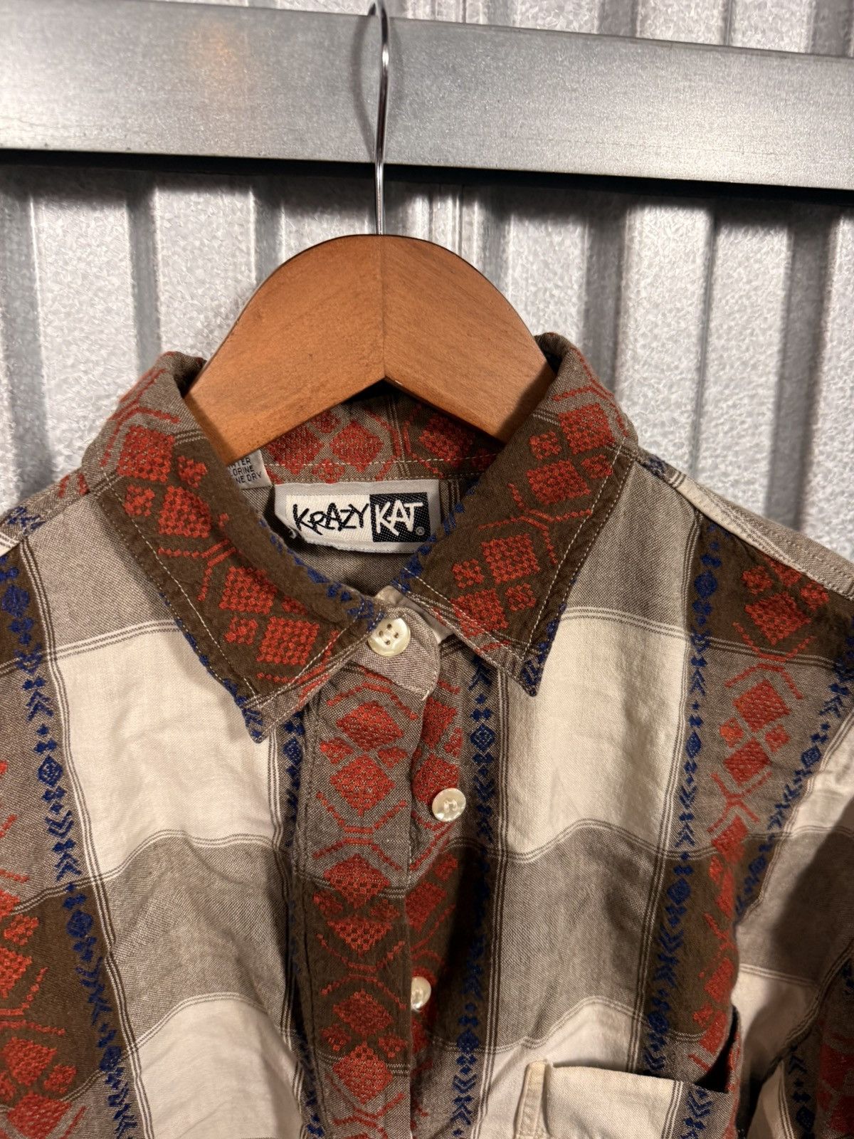 Other Vintage 90s Krazy Kat Western Button Up Diamond Shirt Size US L / EU 52-54 / 3 - 7 Thumbnail