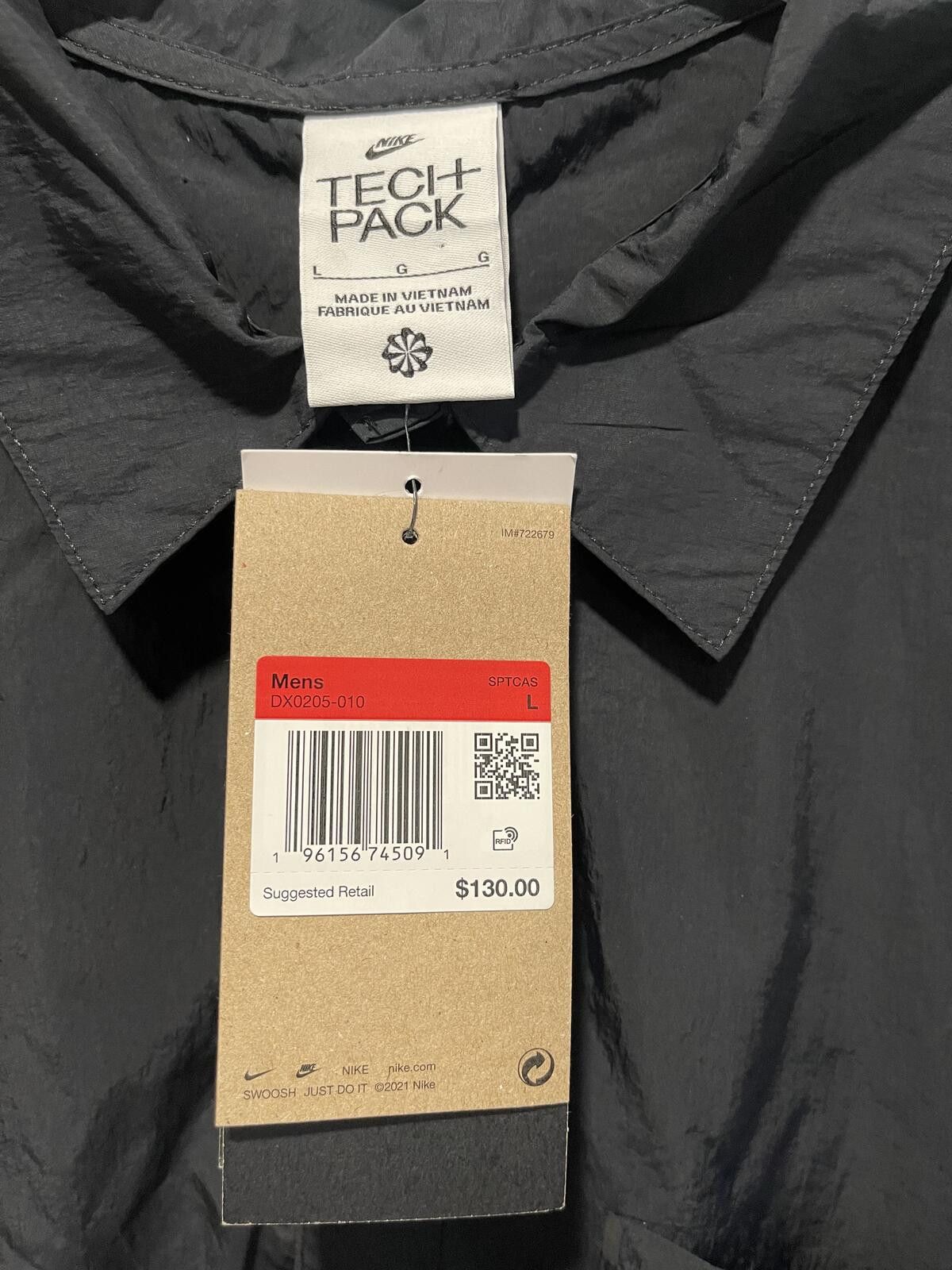 Nike Nike Tech Pack Men's Black Button-Up Shirt Large Size US L / EU 52-54 / 3 - 3 Thumbnail