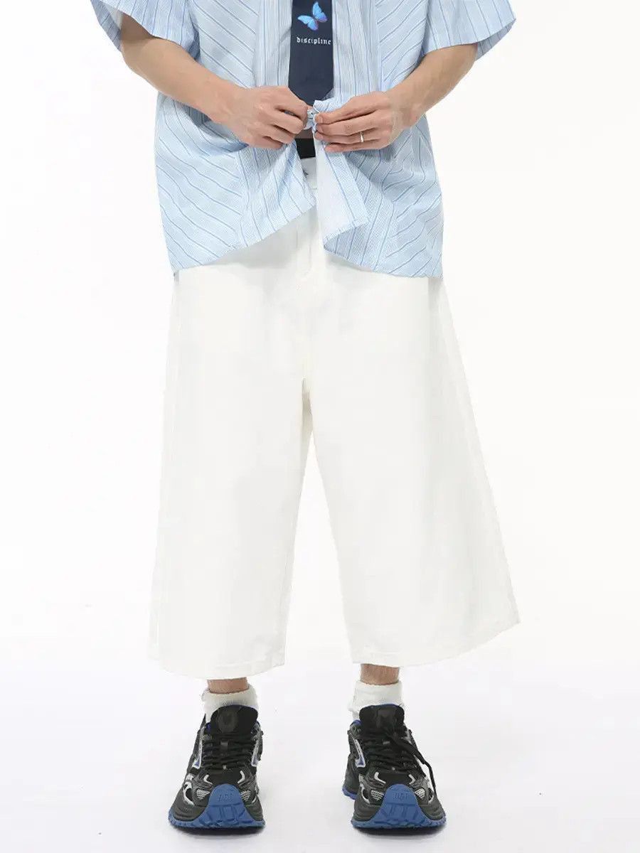 Japanese Brand Retro loose solid color denim shorts Size US 32 / EU 48 - 5 Thumbnail