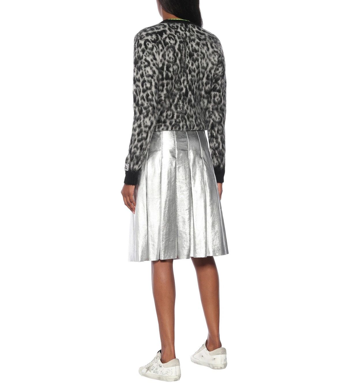 Golden Goose o1y0825 Midi Skirt in Silver Size 27" / US 4 / IT 40 - 3 Thumbnail