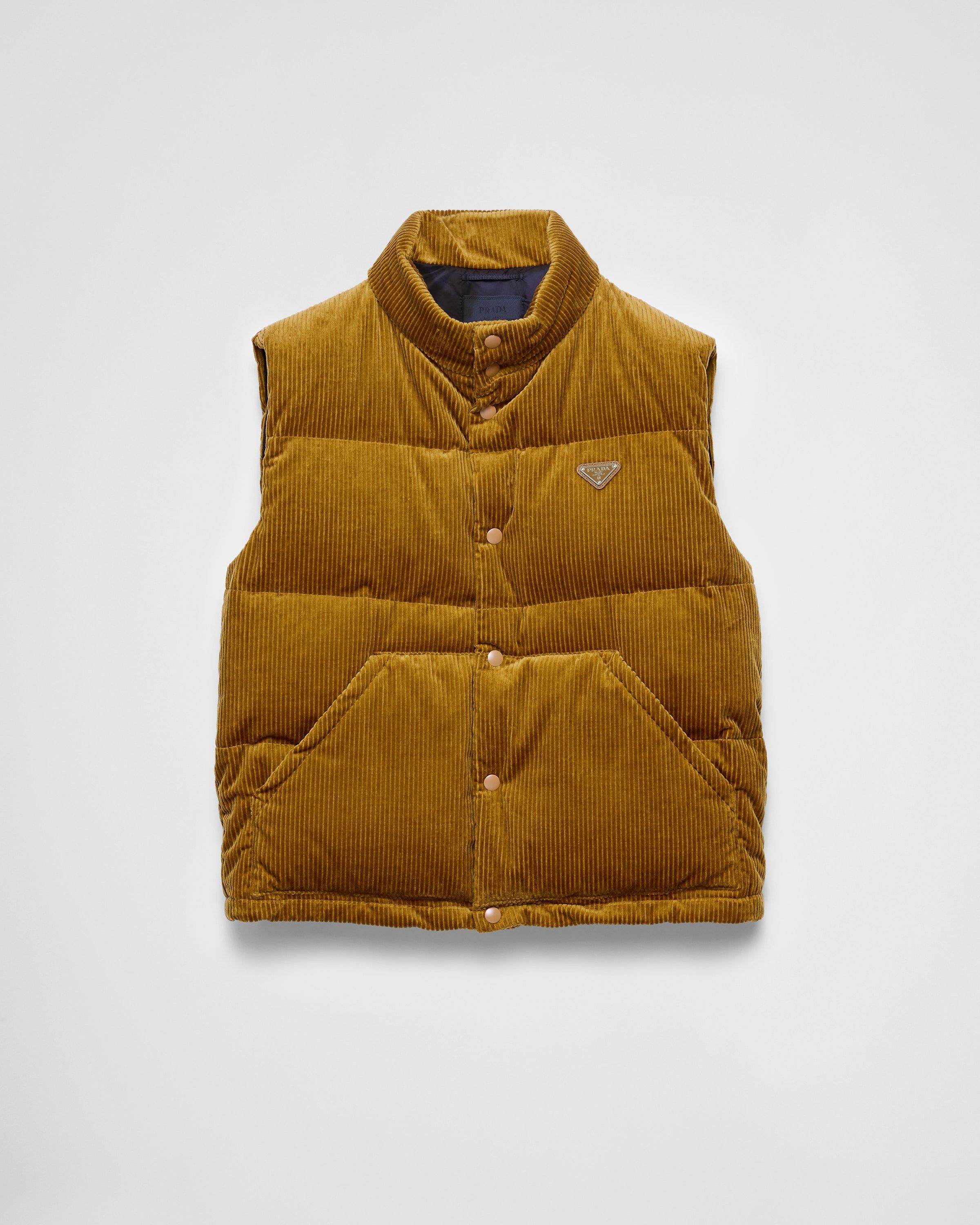 Prada o1la1rc1a0925 Corduroy Down Vest in Mustard Size US L / EU 52-54 / 3 - 1 Thumbnail