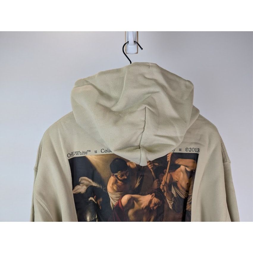 Off-White o1rshd1 Caravagg Crowning Over Hoodie in Dark Sand / Black Size US M / EU 48-50 / 2 - 12 Thumbnail
