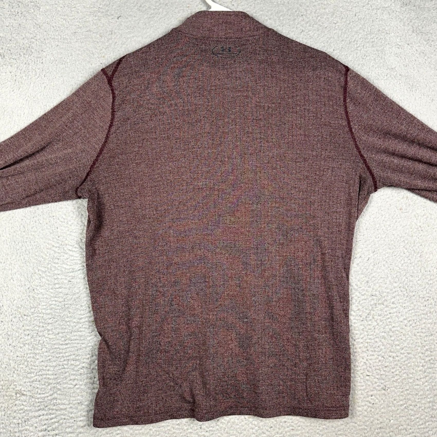 Under Armour Under Armour Threadborne Sweatshirt Mens XL Maroon Herringbone Quarter Zip Size US XL / EU 56 / 4 - 2 Thumbnail