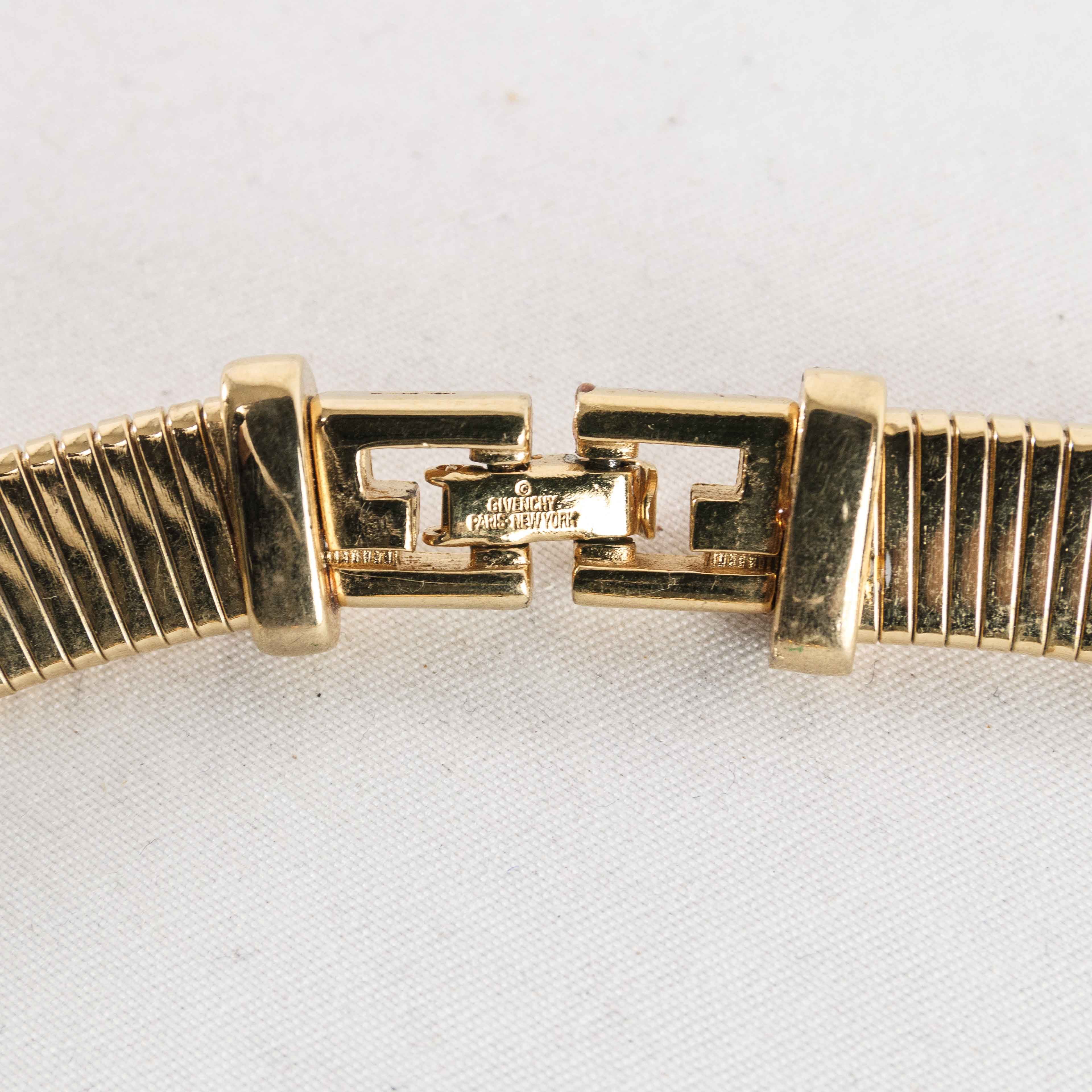 Givenchy Givenchy Vintage Gold-Tone Tubular Collar Necklace Size ONE SIZE - 9 Thumbnail