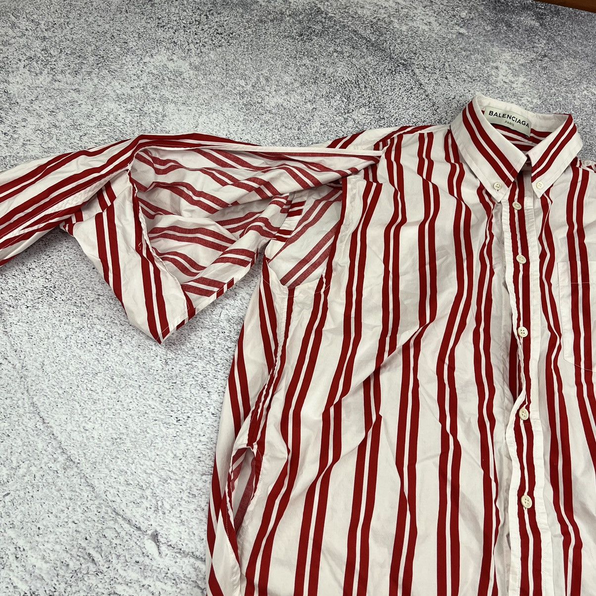 Balenciaga Balenciaga red/white blouse shirt oversized Size M / US 6-8 / IT 42-44 - 6 Thumbnail