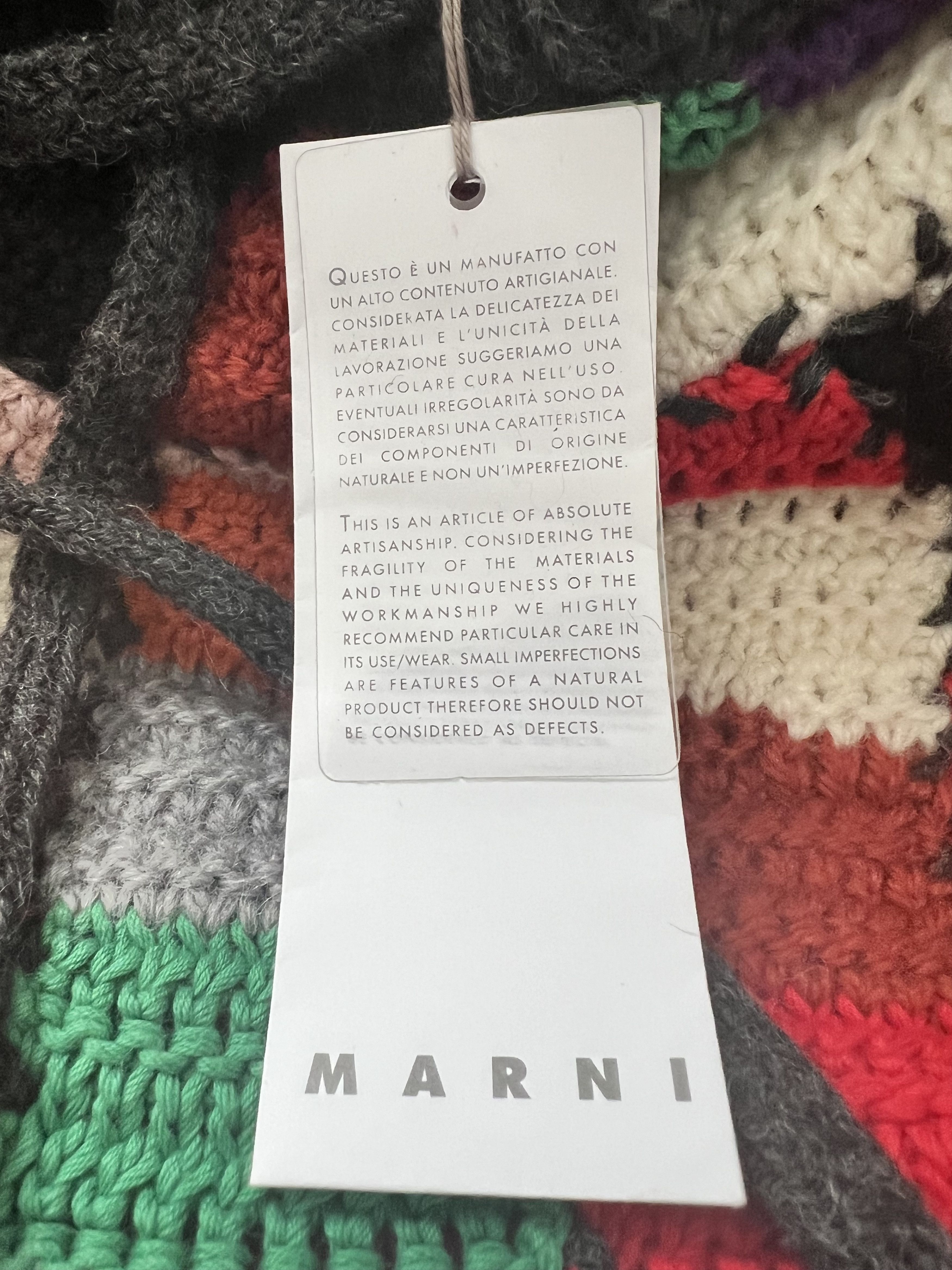 Marni Handmade Crochet Wool Block Patchwork Hoodie Size US M / EU 48-50 / 2 - 7 Thumbnail