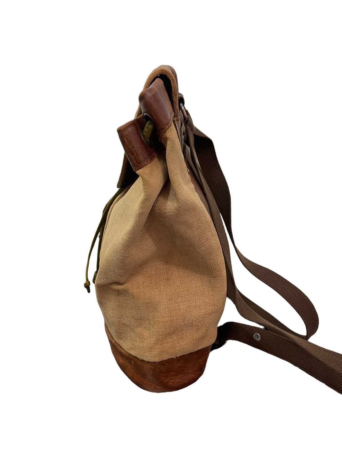 Genuine Leather Leather Linen Backpack Vtg Unknown Japan Bag 2🟩 Size ONE SIZE - 11 Thumbnail