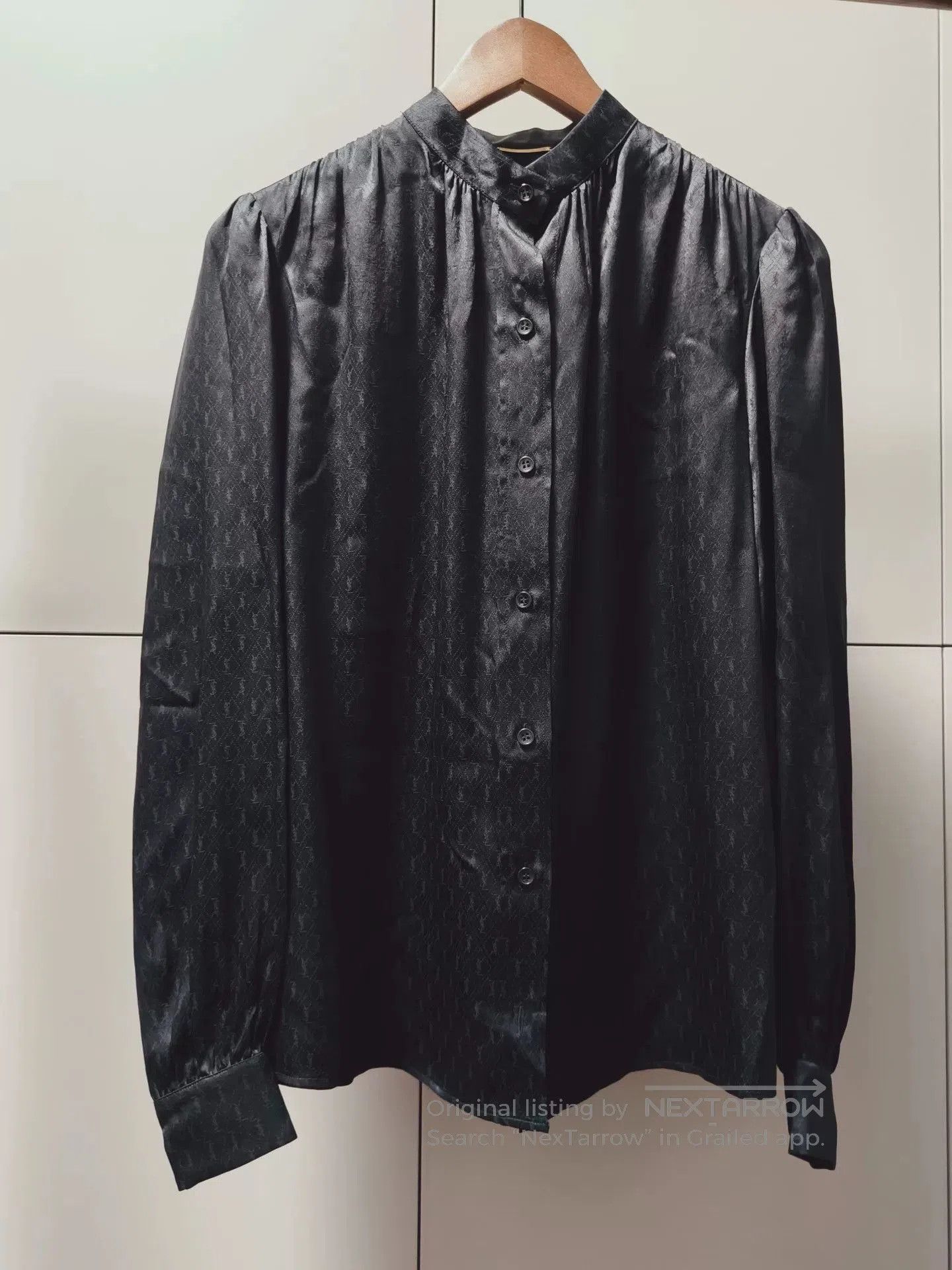 Saint Laurent Paris YSL Saint Laurent Black Silk Blouse. Size M / US 6-8 / IT 42-44 - 1 Thumbnail