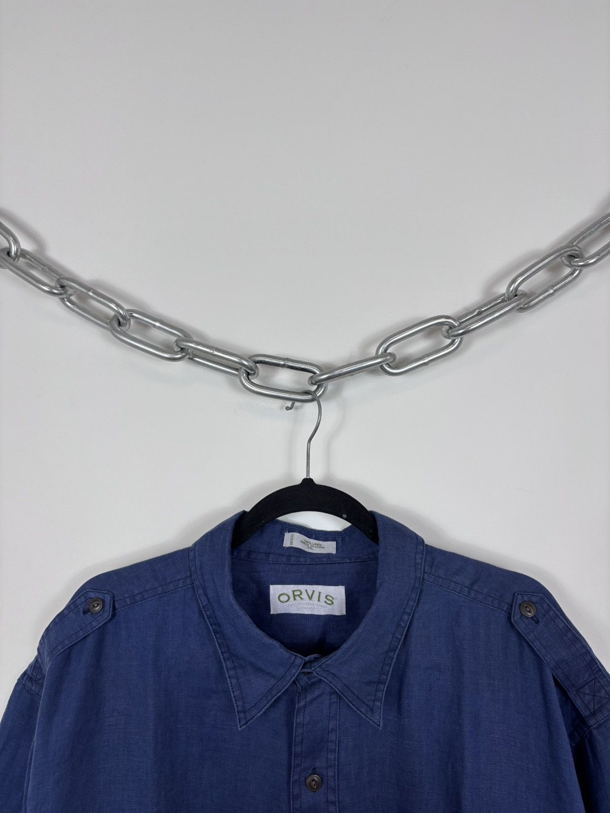 Orvis Vintage Orvis Bush Men’s Blue Linen Short Sleeve Shirt Size US XXL / EU 58 / 5 - 3 Thumbnail