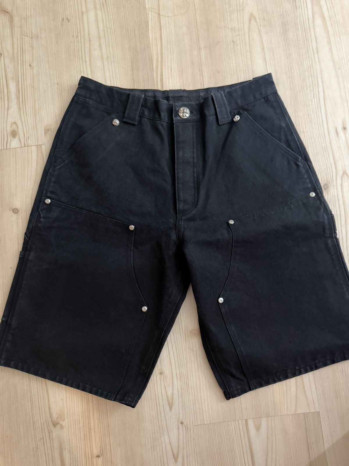 Chrome Hearts Chrome Hearts Flooded Cross Patch Carpenter Shorts Size US 31 - 1 Thumbnail