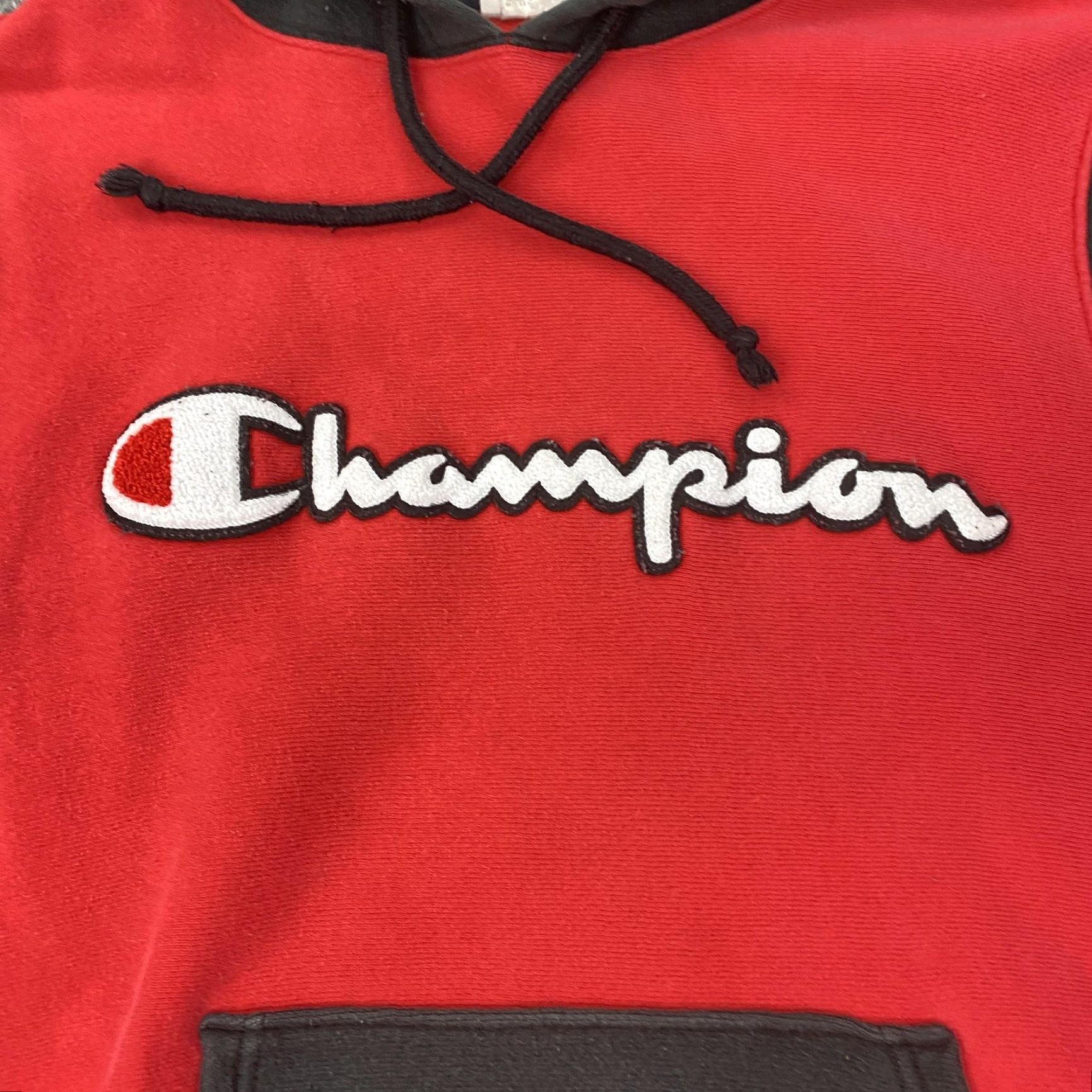 Champion VINTAGE Champion Hoodie Mens M Red Reverse Weave Embroidered Script Pullover - Graphic Print, Hooded, Pockets, Fleece, All Seasons - Mens Size US M / EU 48-50 / 2 - 4 Thumbnail