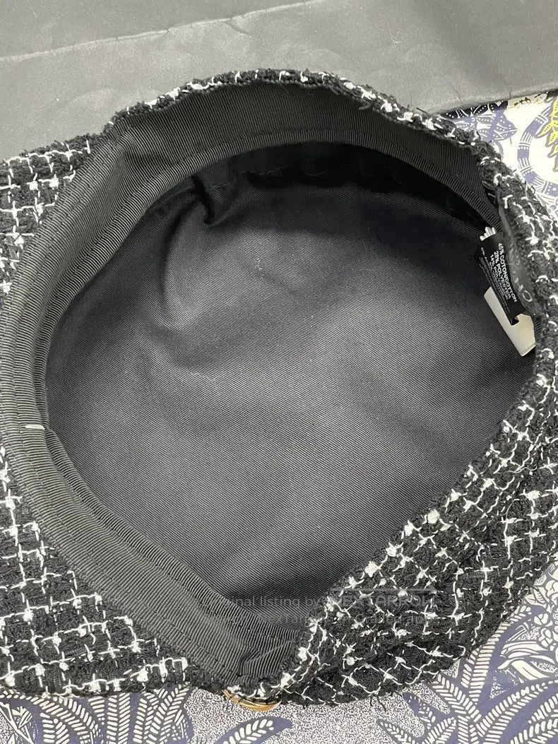 Chanel Chanel SizeL Black and white colour-matched plaid beret new Size ONE SIZE - 5 Thumbnail