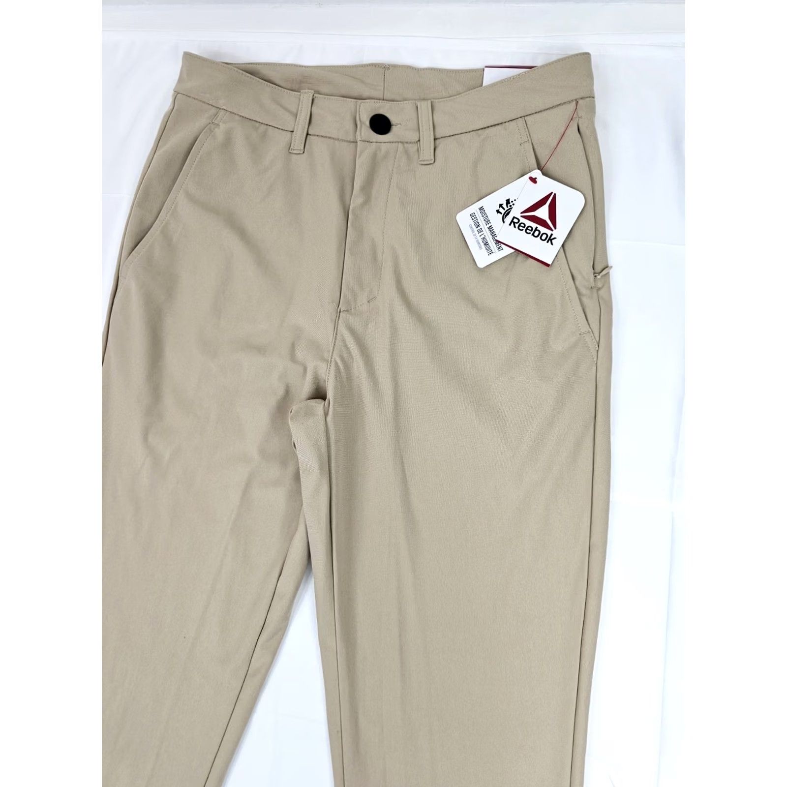 Reebok Reebok Anchor 5-Pocket Performance Pants Mens Tapered 28x32 Wicking NWT Beige Size US 28 / EU 44 - 2 Thumbnail