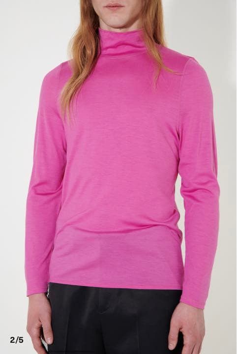 Our Legacy BEND TURTLENECK, Pink Crisp Cotton, men's 48 Size US M / EU 48-50 / 2 - 2 Thumbnail