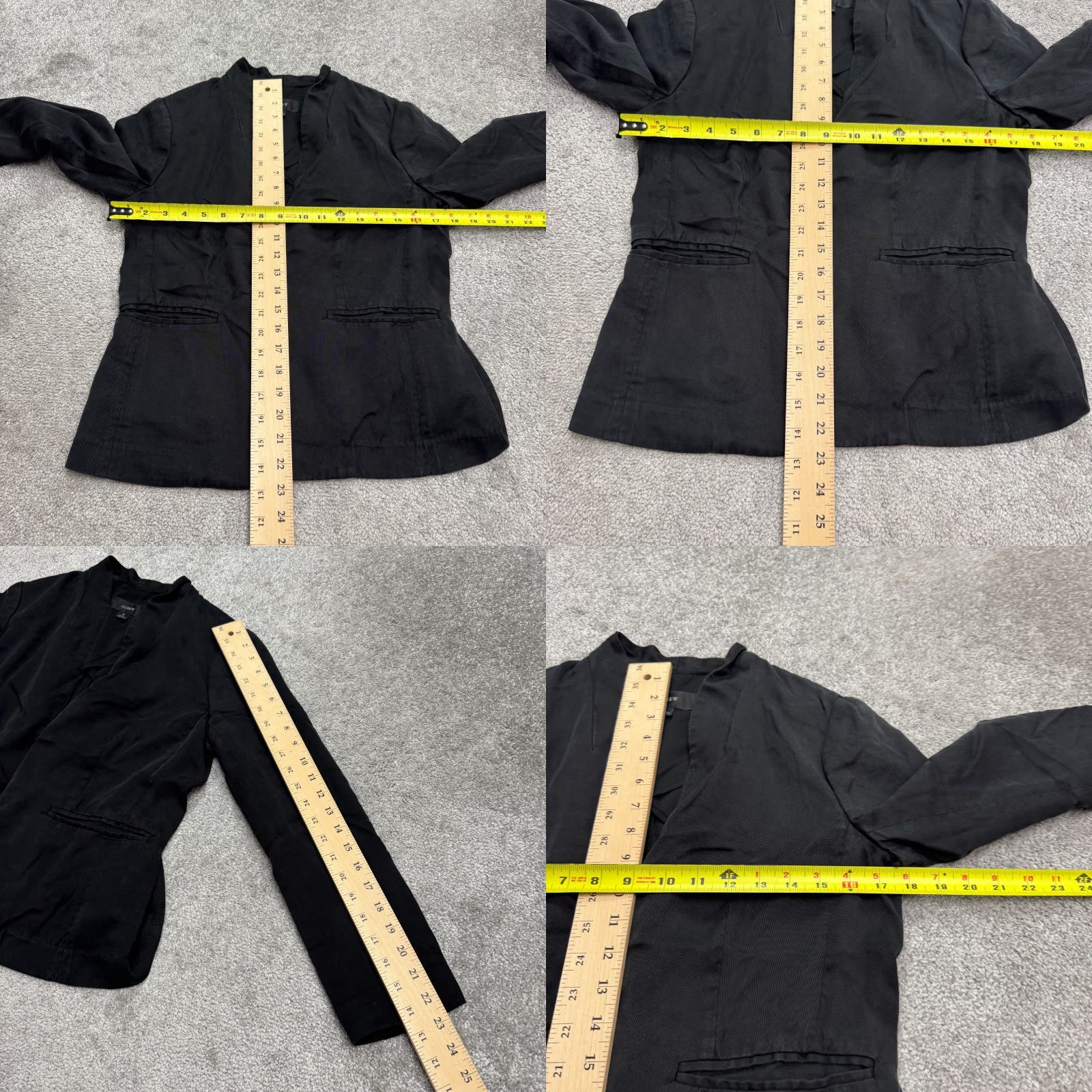 J.Crew J.Crew Jacket Womens 6 Black Open Front Twill Gramercy Blazer Classic Going Out Size M / US 6-8 / IT 42-44 - 8 Thumbnail