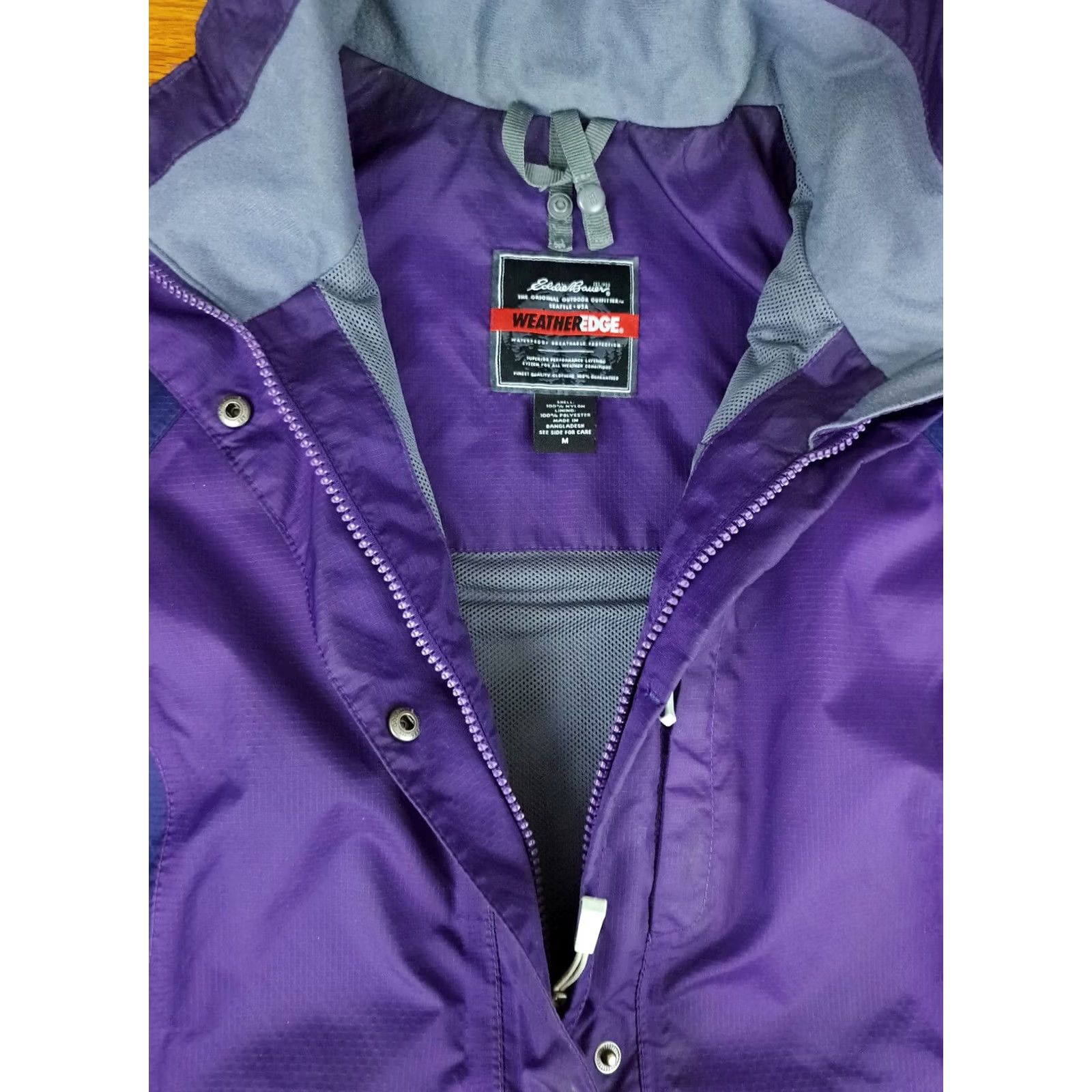 Eddie Bauer Eddie Bauer Women Jacket Full Zip Nylon Purple M Mid-Length Activewear Basic Jacket, 27in Hood Missing, Regular Fit Size M / US 6-8 / IT 42-44 - 3 Thumbnail
