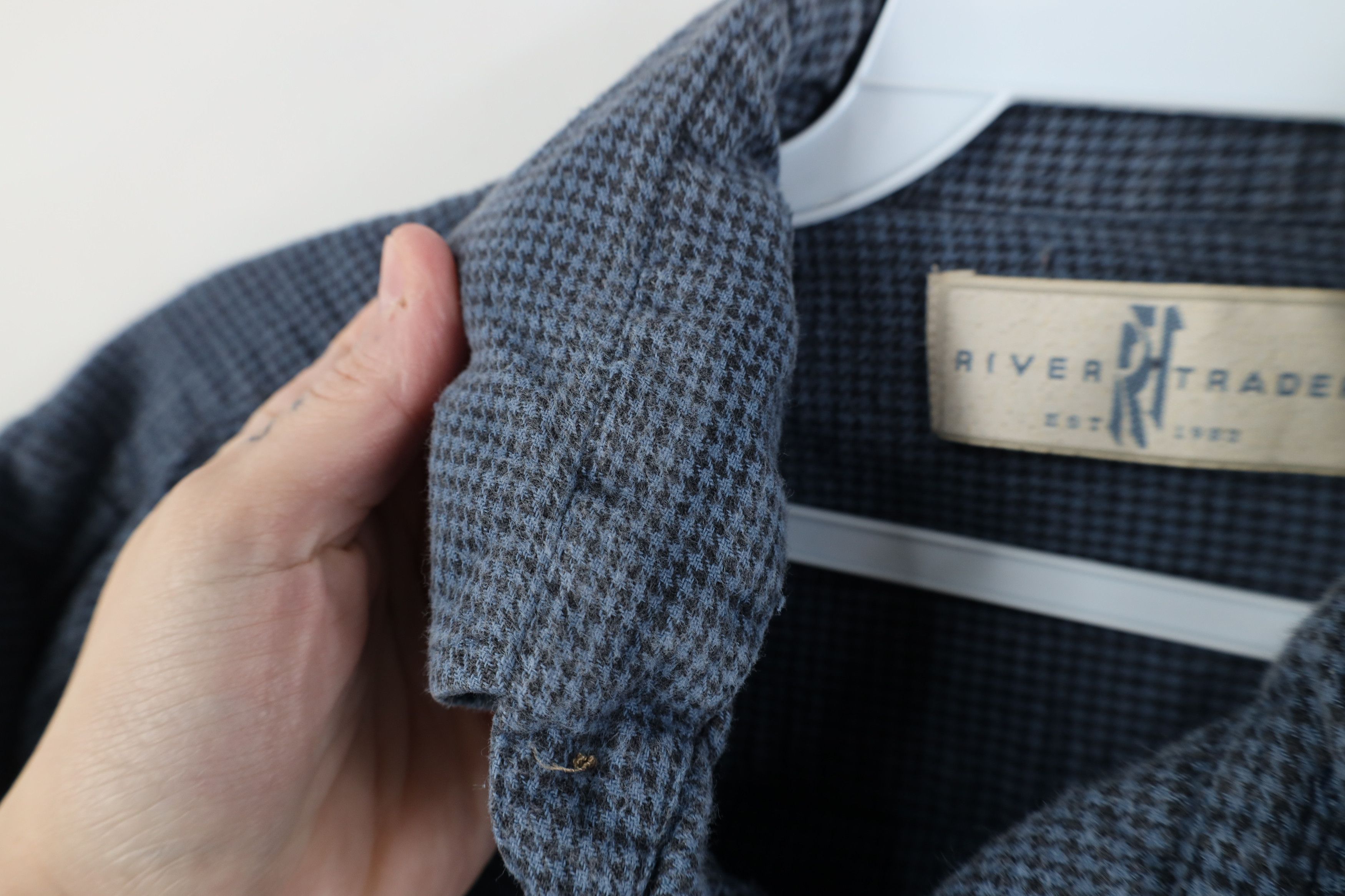 Vintage Vintage 90s Streetwear Flannel Houndstooth Button Down Shirt Size US M / EU 48-50 / 2 - 5 Thumbnail
